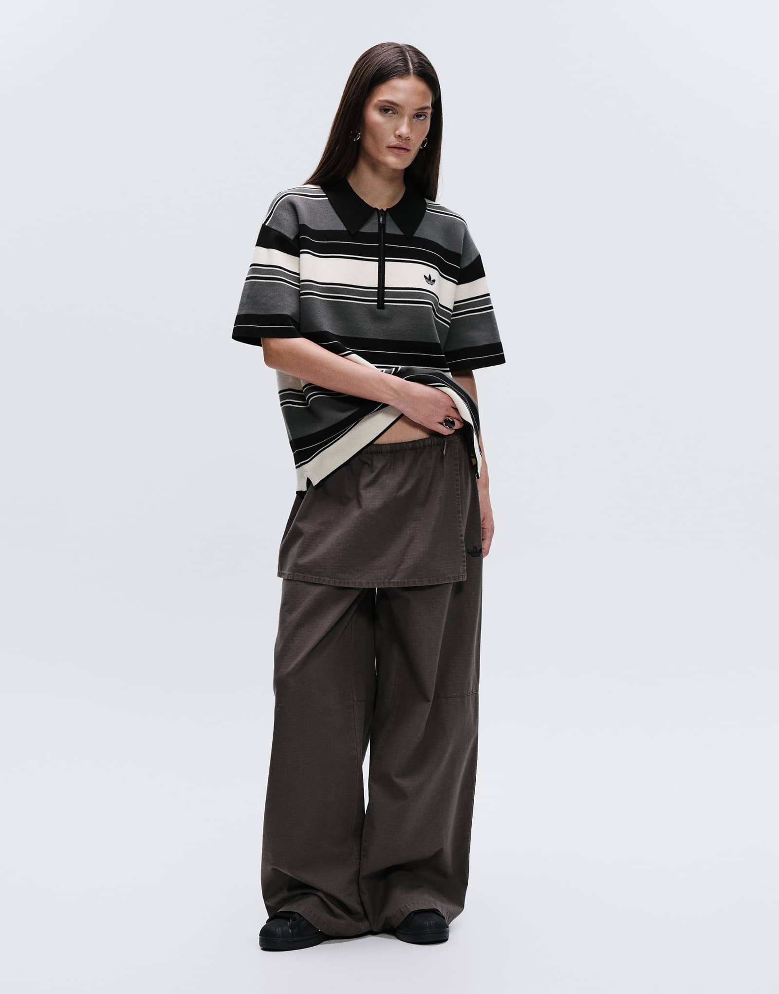 Adidas Originals x ASOS sweatpants with skirt overlay in khaki khaki 19390₽