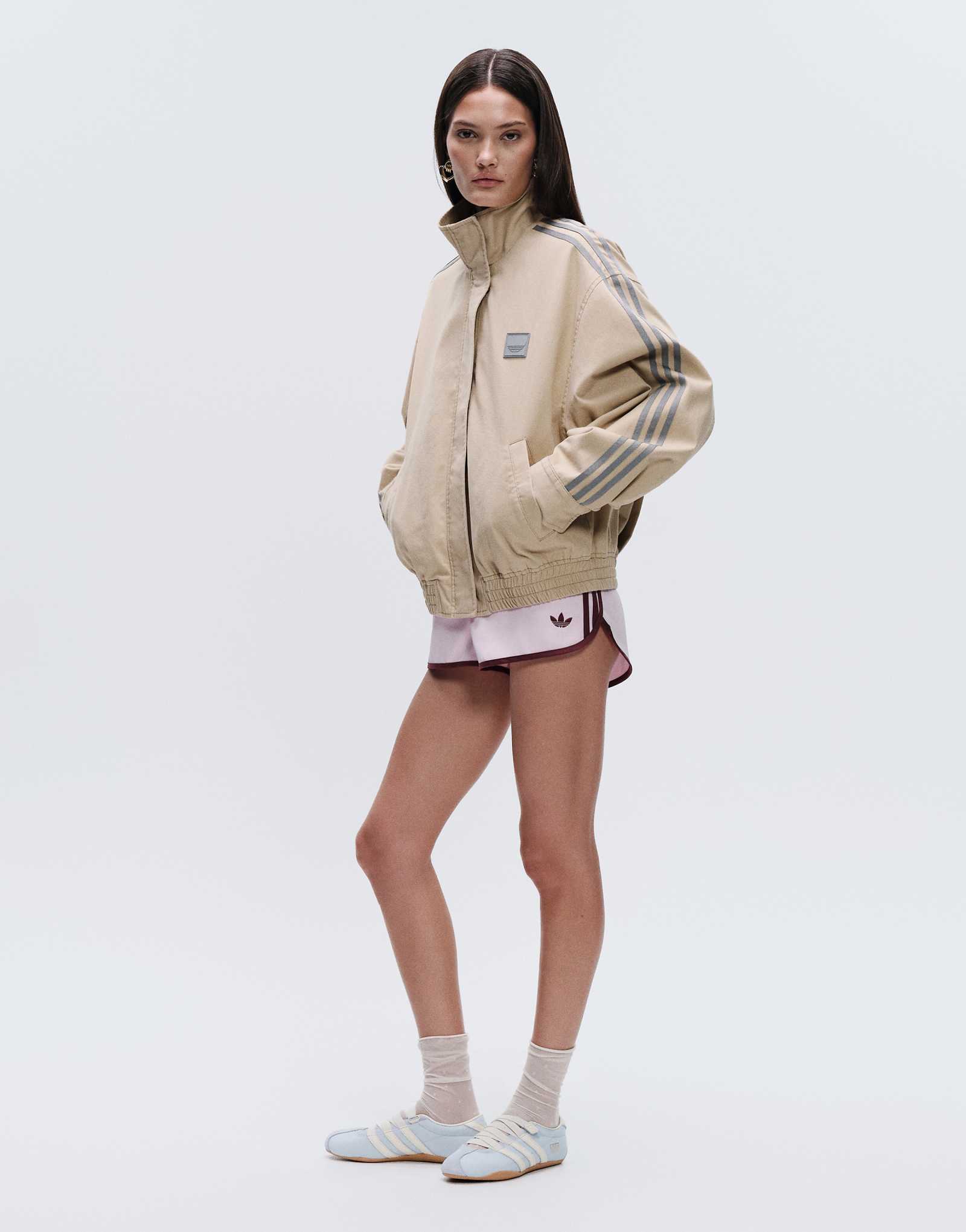 Adidas Originals x ASOS track jacket with funnel neck in beige twill beige 24190₽