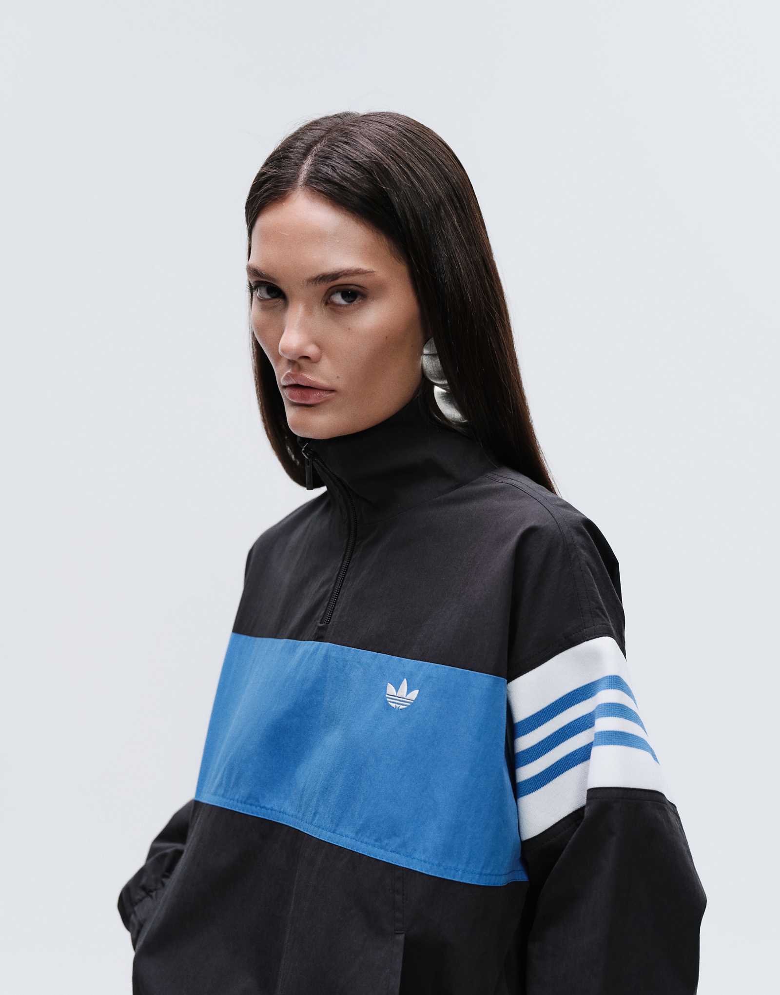 Adidas Originals x ASOS half zip track jacket in black black 16490₽