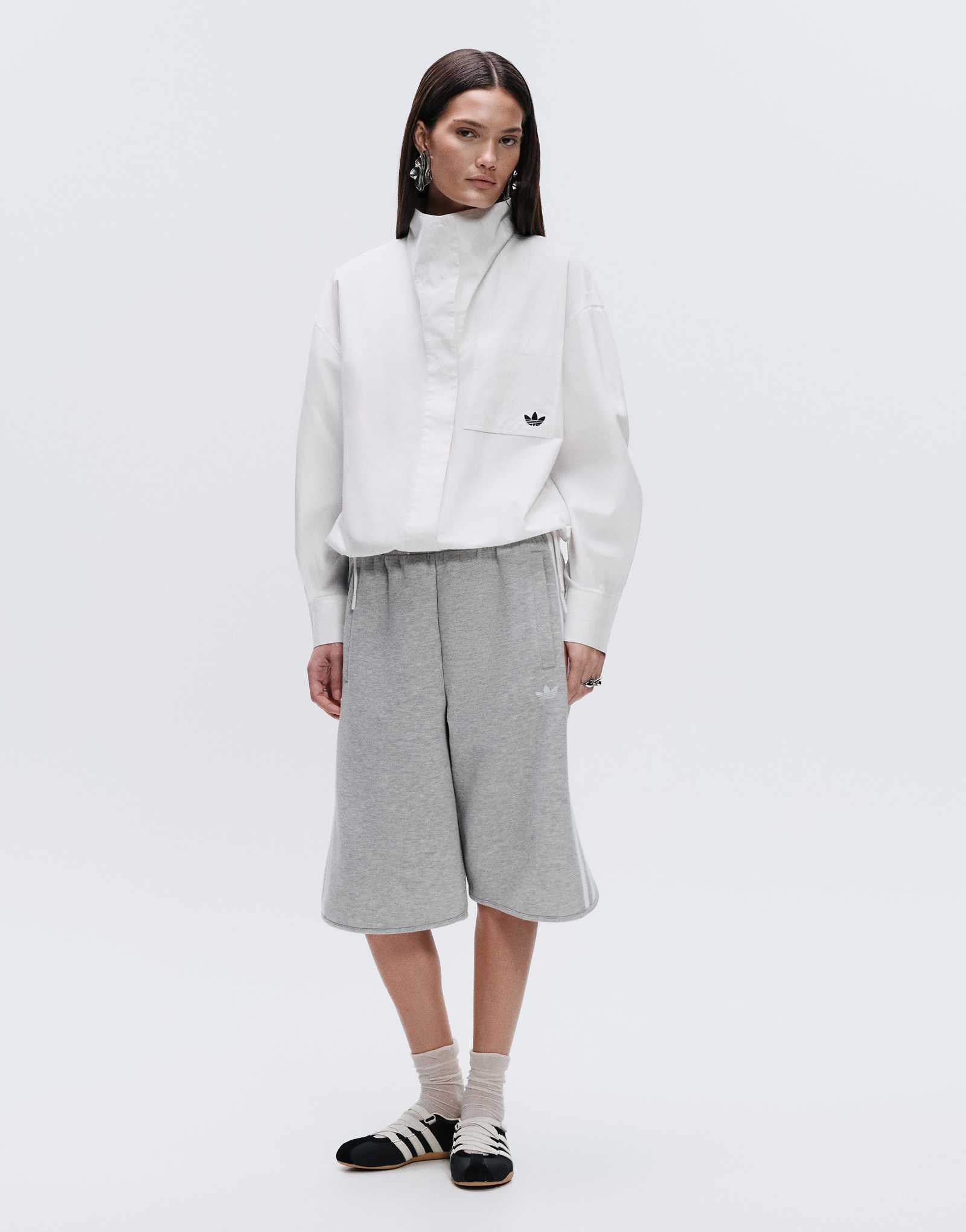 Adidas Originals x ASOS longline sweat shorts in gray gray 10690₽