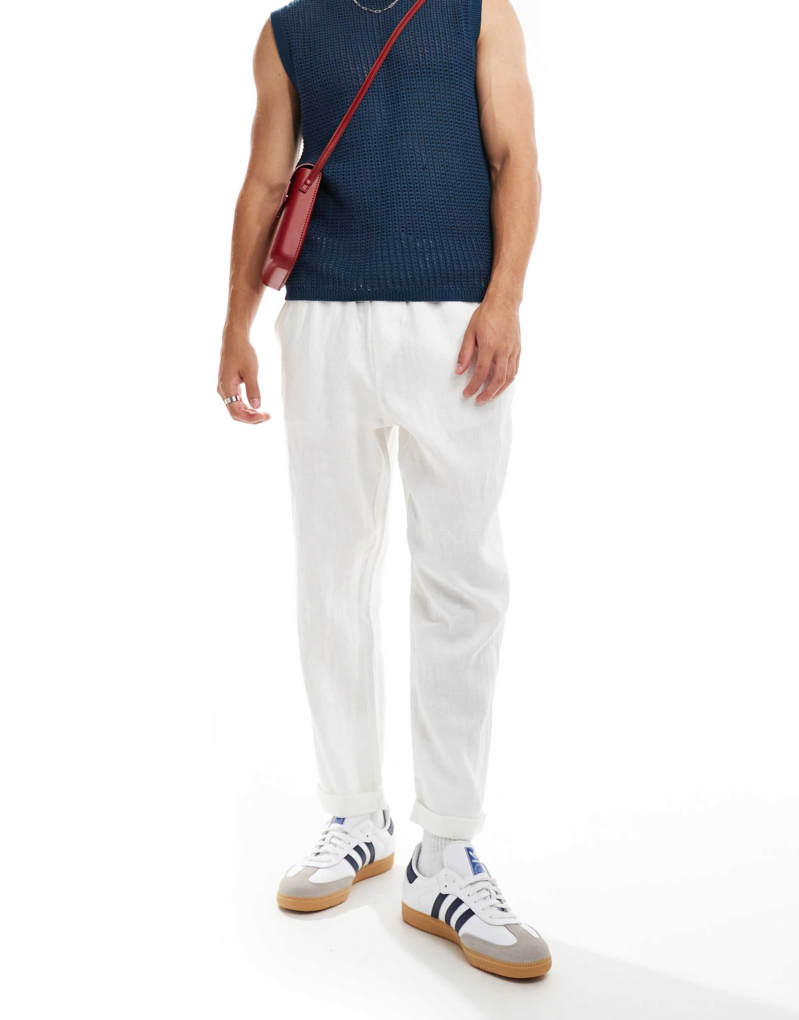 Cotton On Linen pant in white white 15490₽