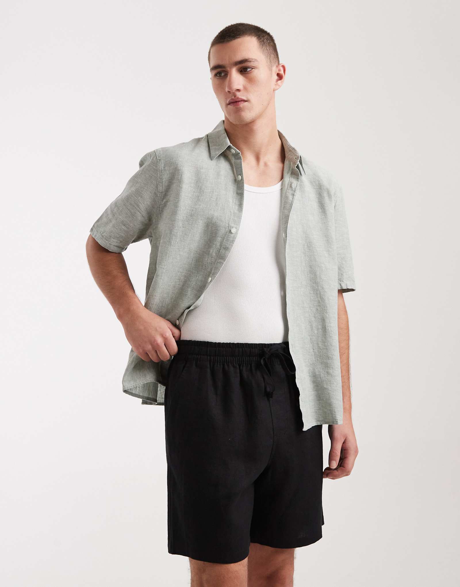 Cotton On linen easy shorts in black black 11790₽