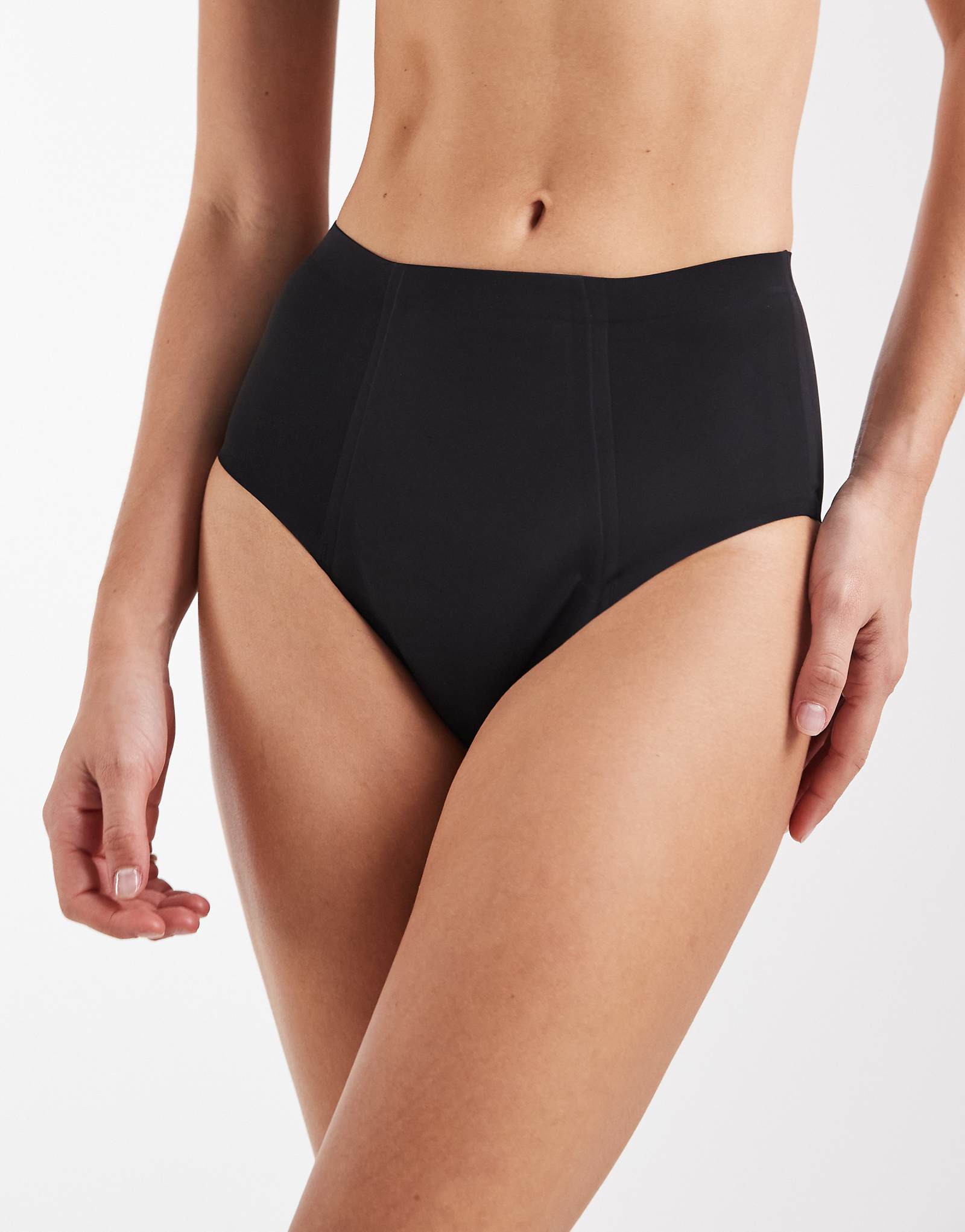 Modibodi seamfree high waisted super absorbency period briefs in black black