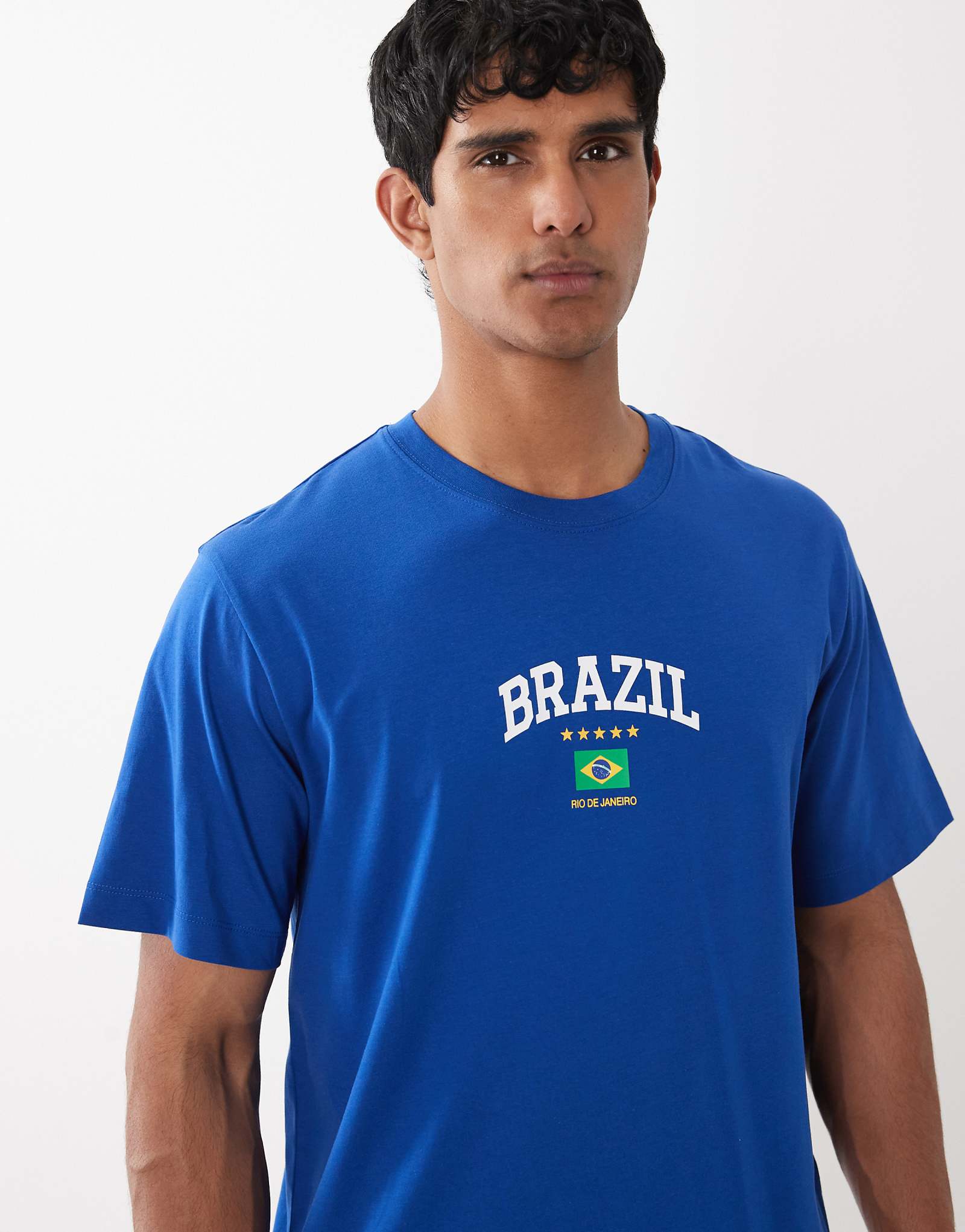 Jack -amp Jones World Cup Brazil T-shirt in blue true blue 4090₽