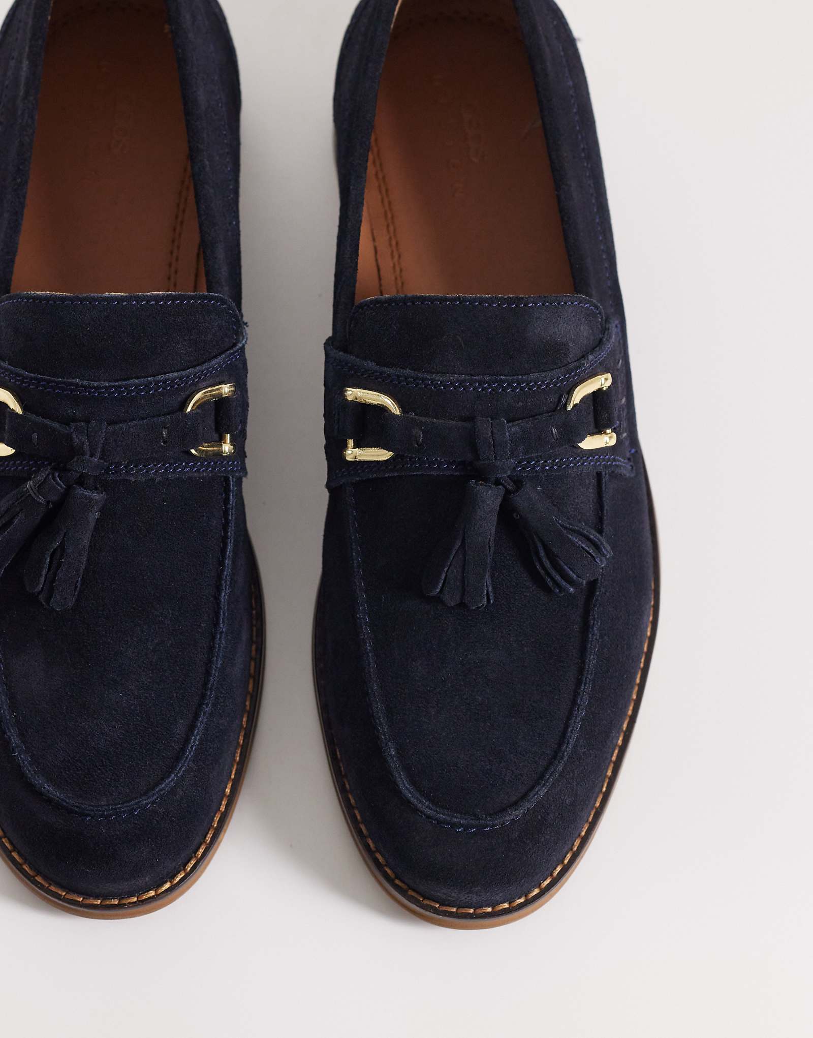 ASOS DESIGN loafers in navy suede with tassel navy 18390₽