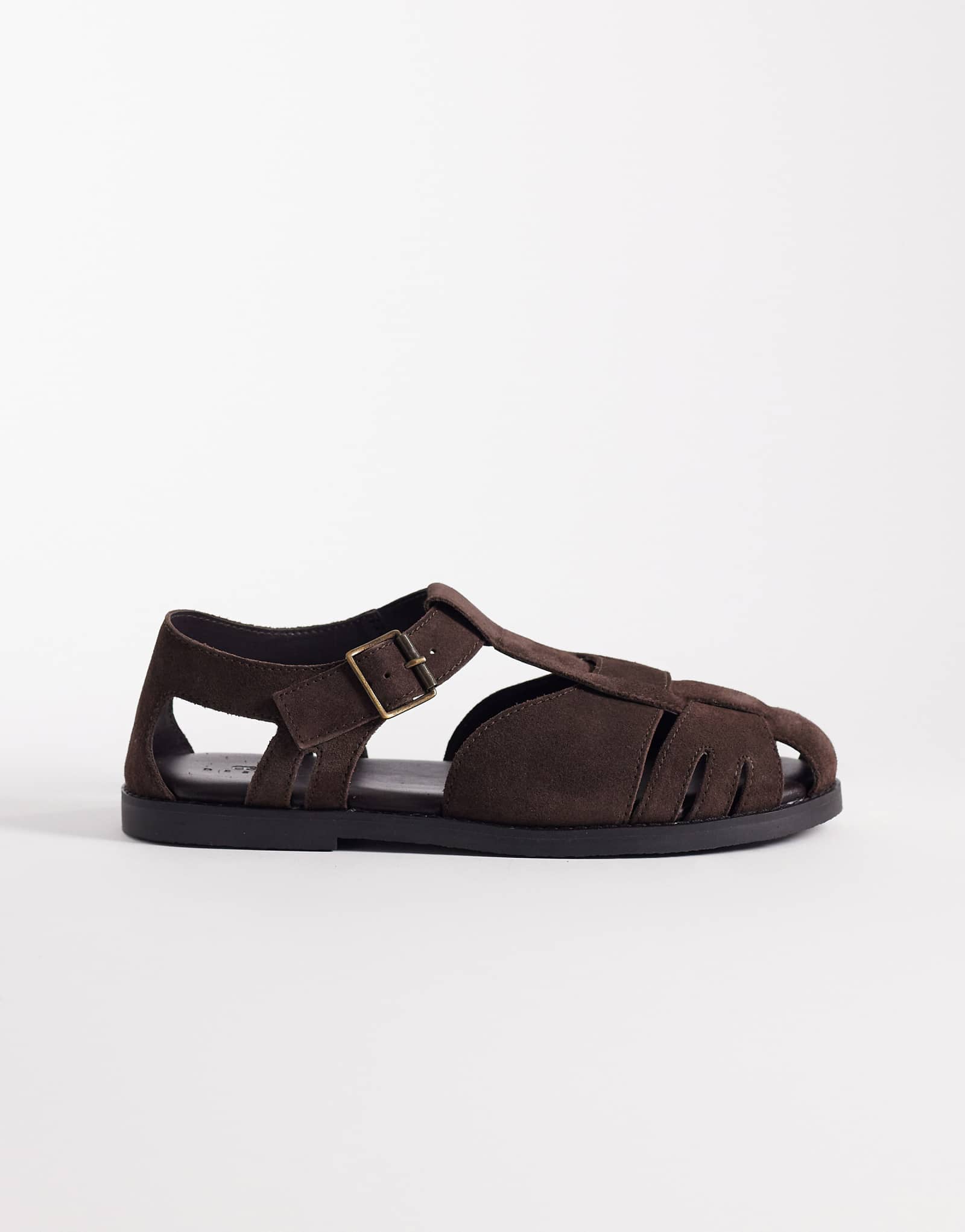 ASOS DESIGN closed toe fisherman sandals in brown brown 12590₽