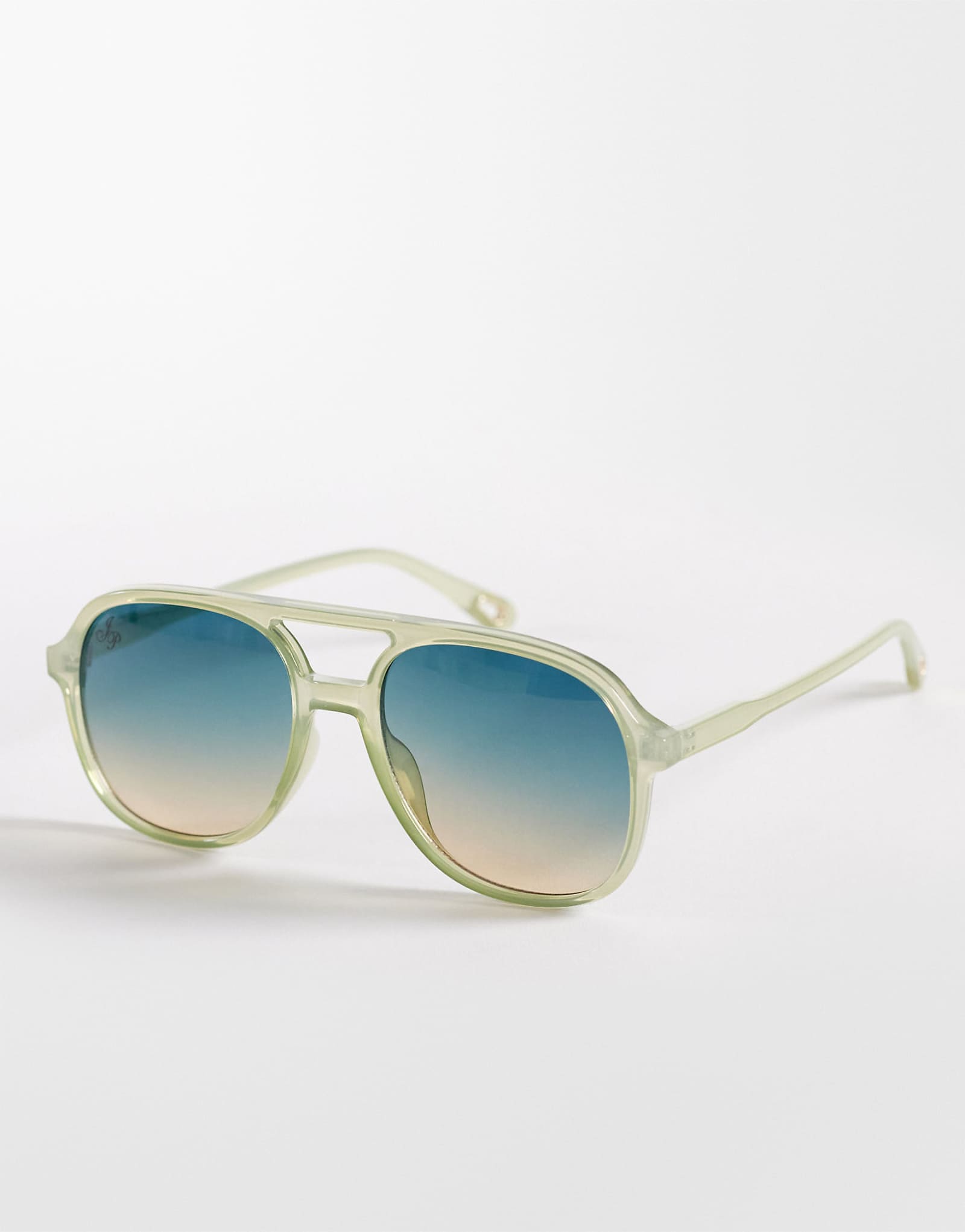 Jeepers Peepers aviator sunglasses in green with blue lenses mid green 6790₽