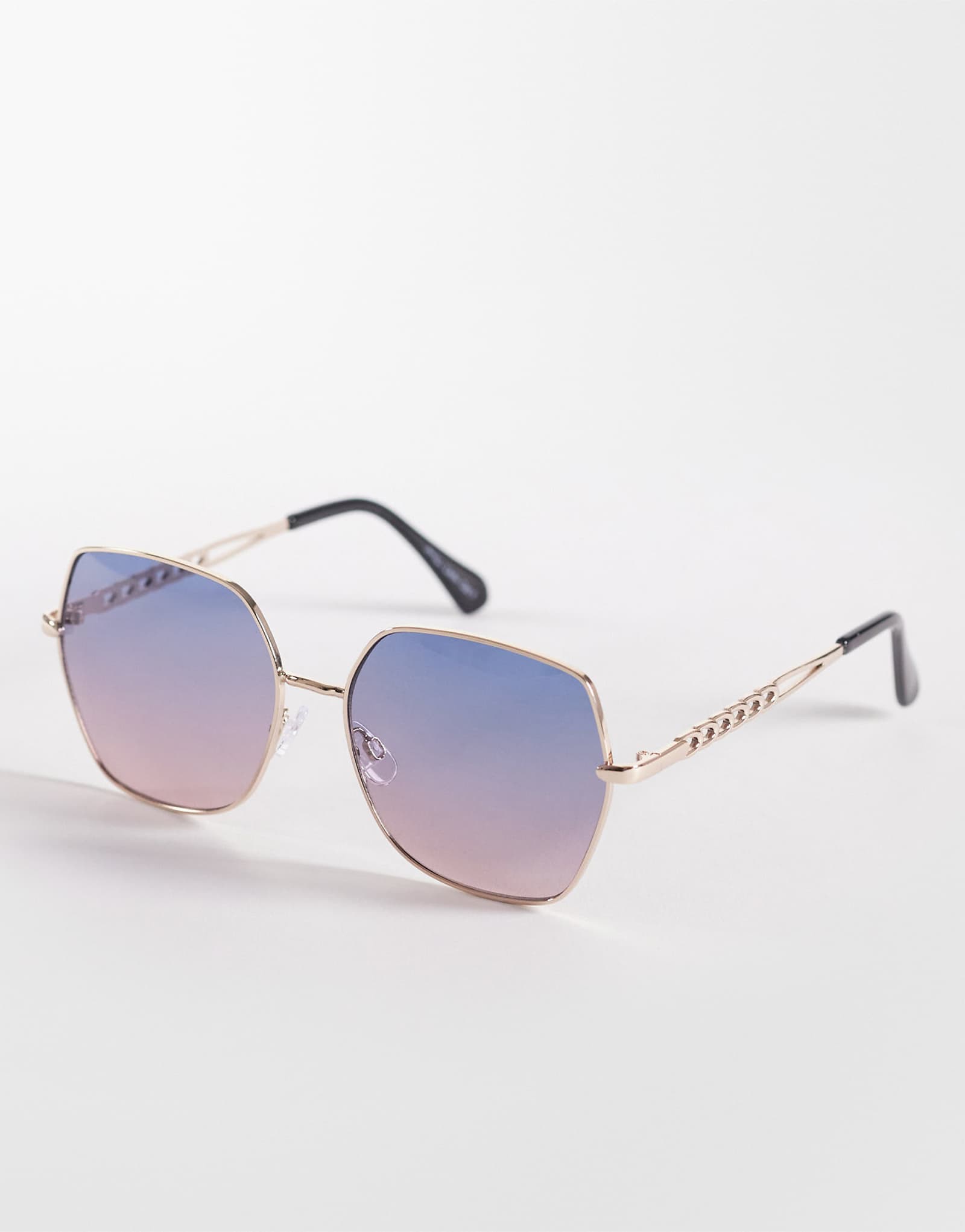 Jeepers Peepers large square sunglasses in gold with blue gradient lens gold 8490₽