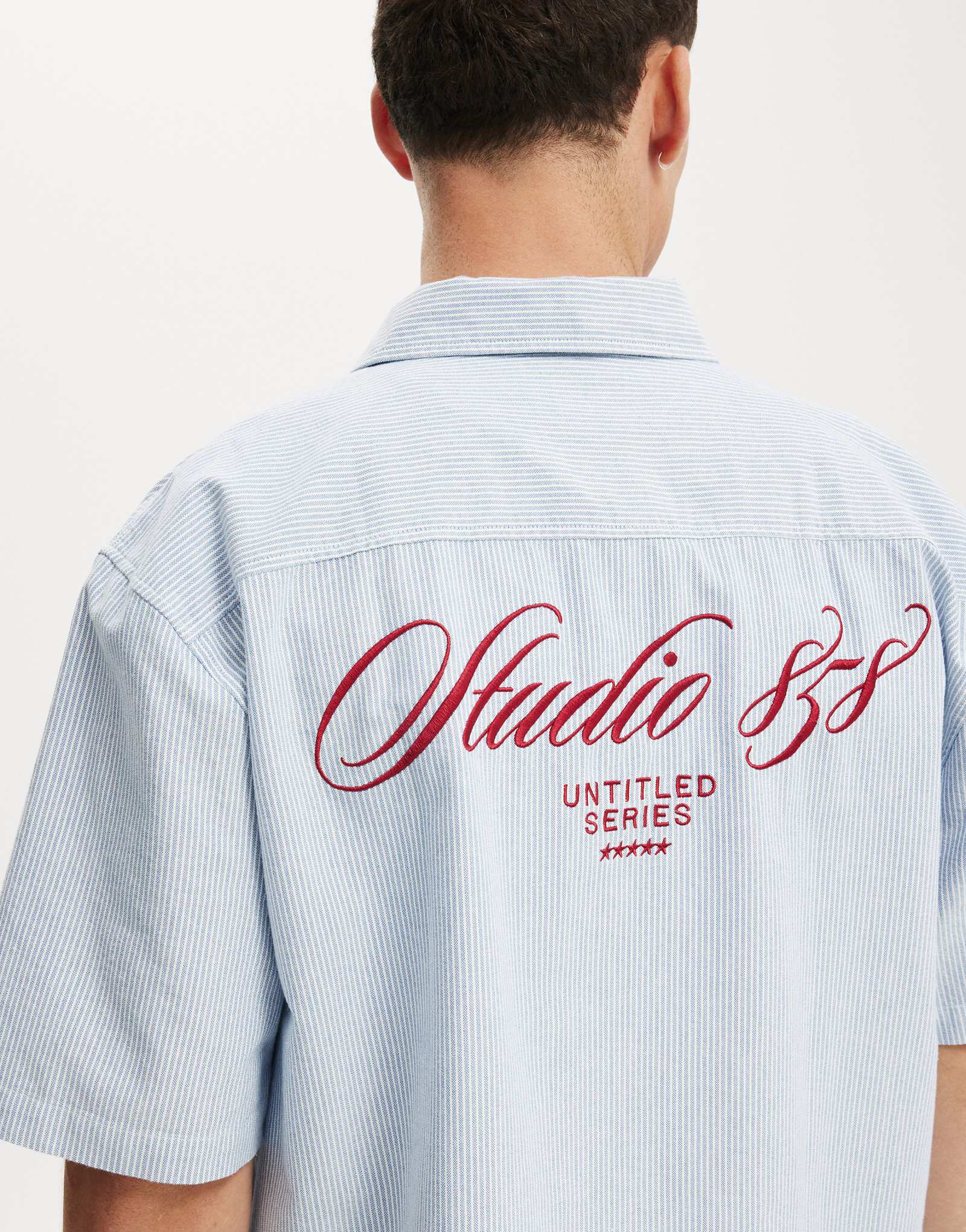 Cotton On venture short sleeve shirt in blue stripes blue stripe 11790₽