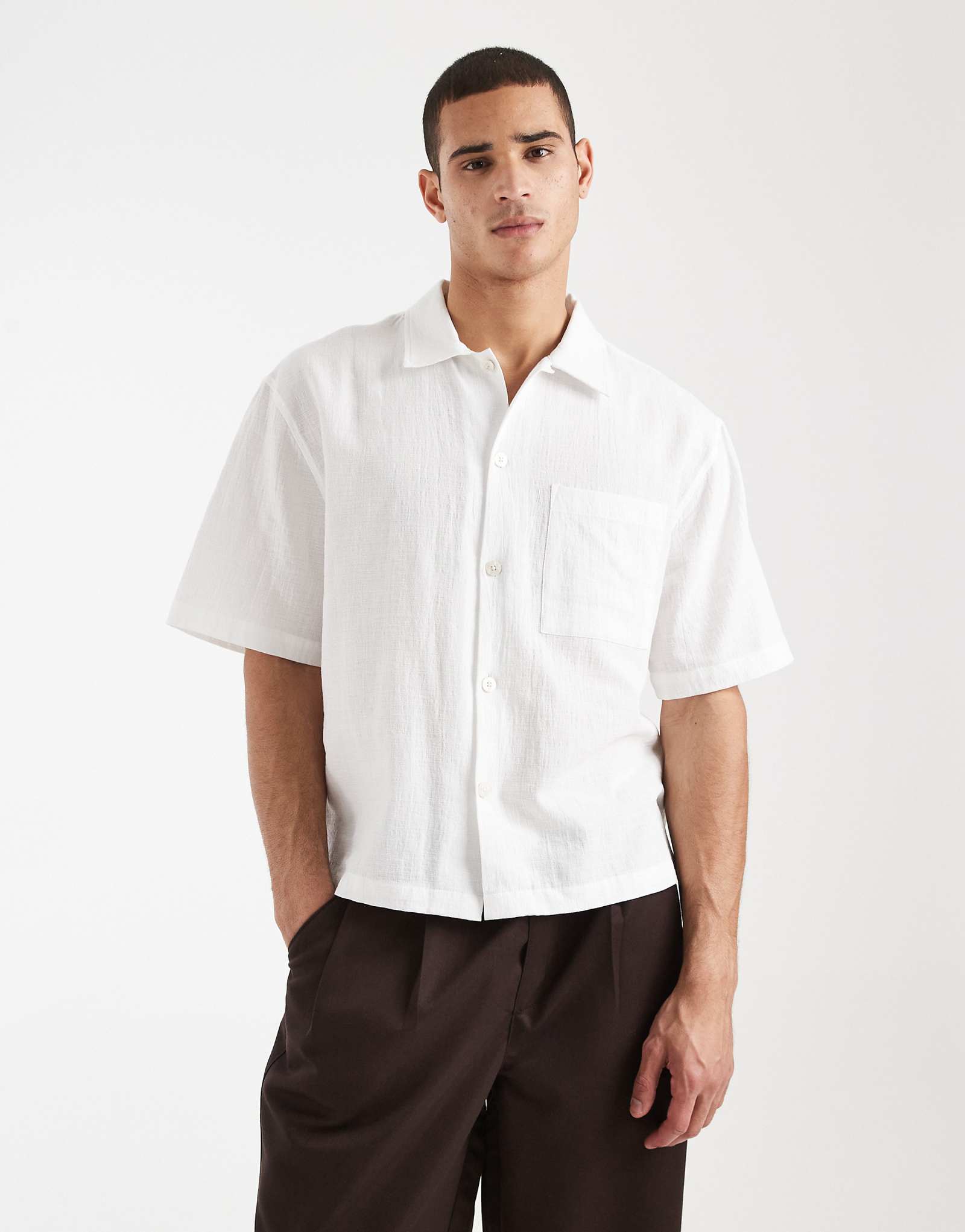 Cotton On ventura short sleeve shirt in white white 10090₽