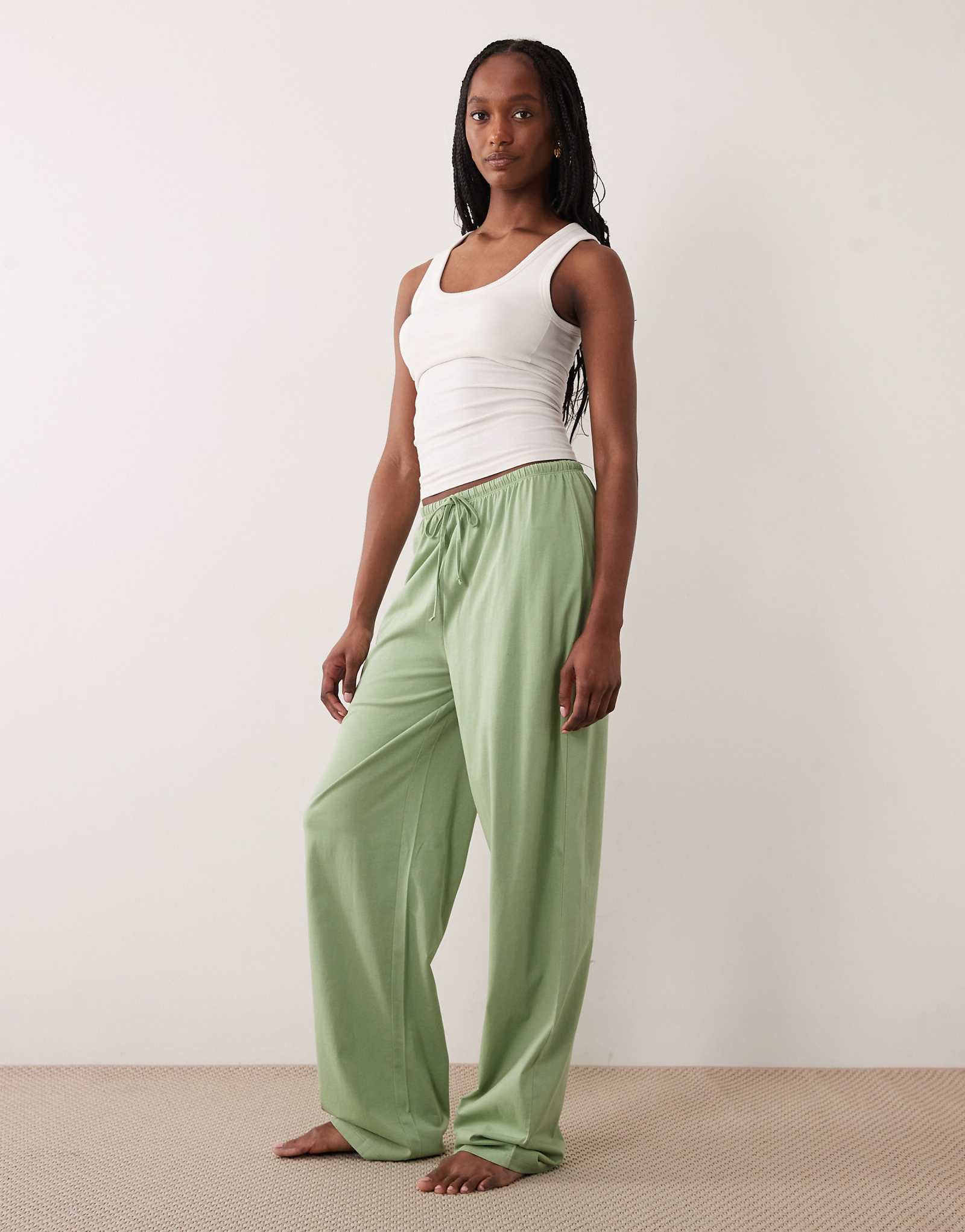 ASOS DESIGN Tall mix -amp match cotton pajama pants in sage green sage green 4490₽