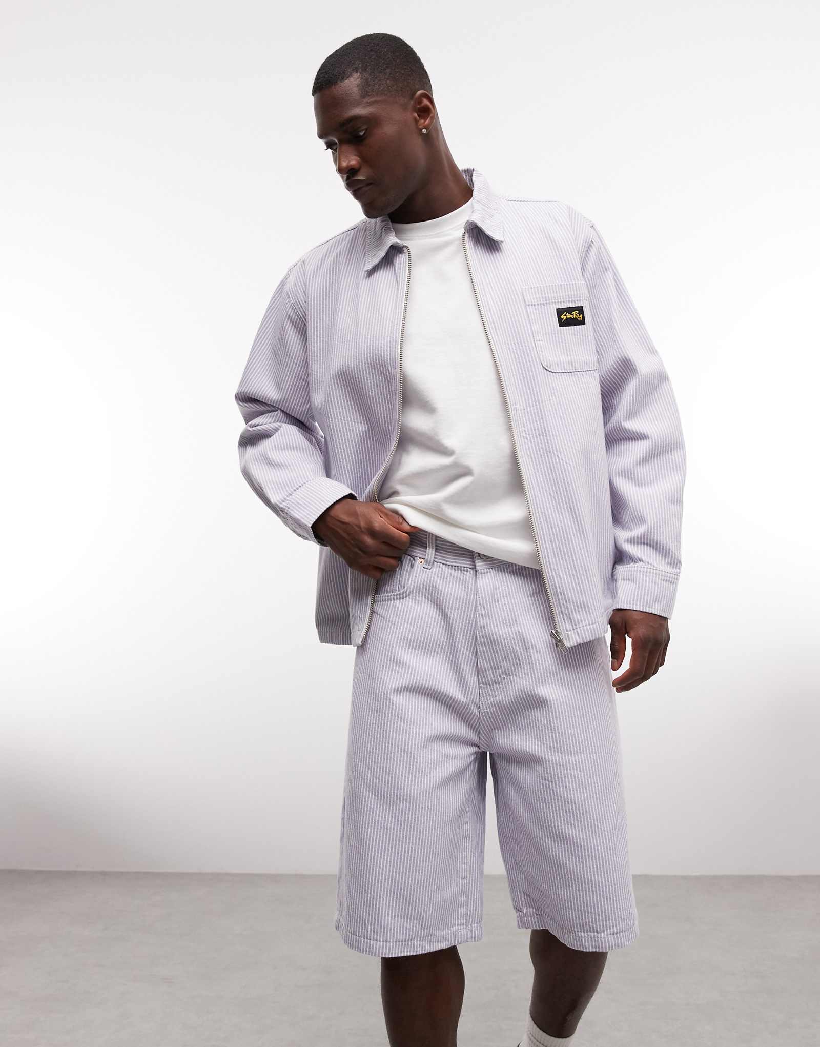 Stan Ray hickory striped relaxed fit shorts in multi - part of a set multi