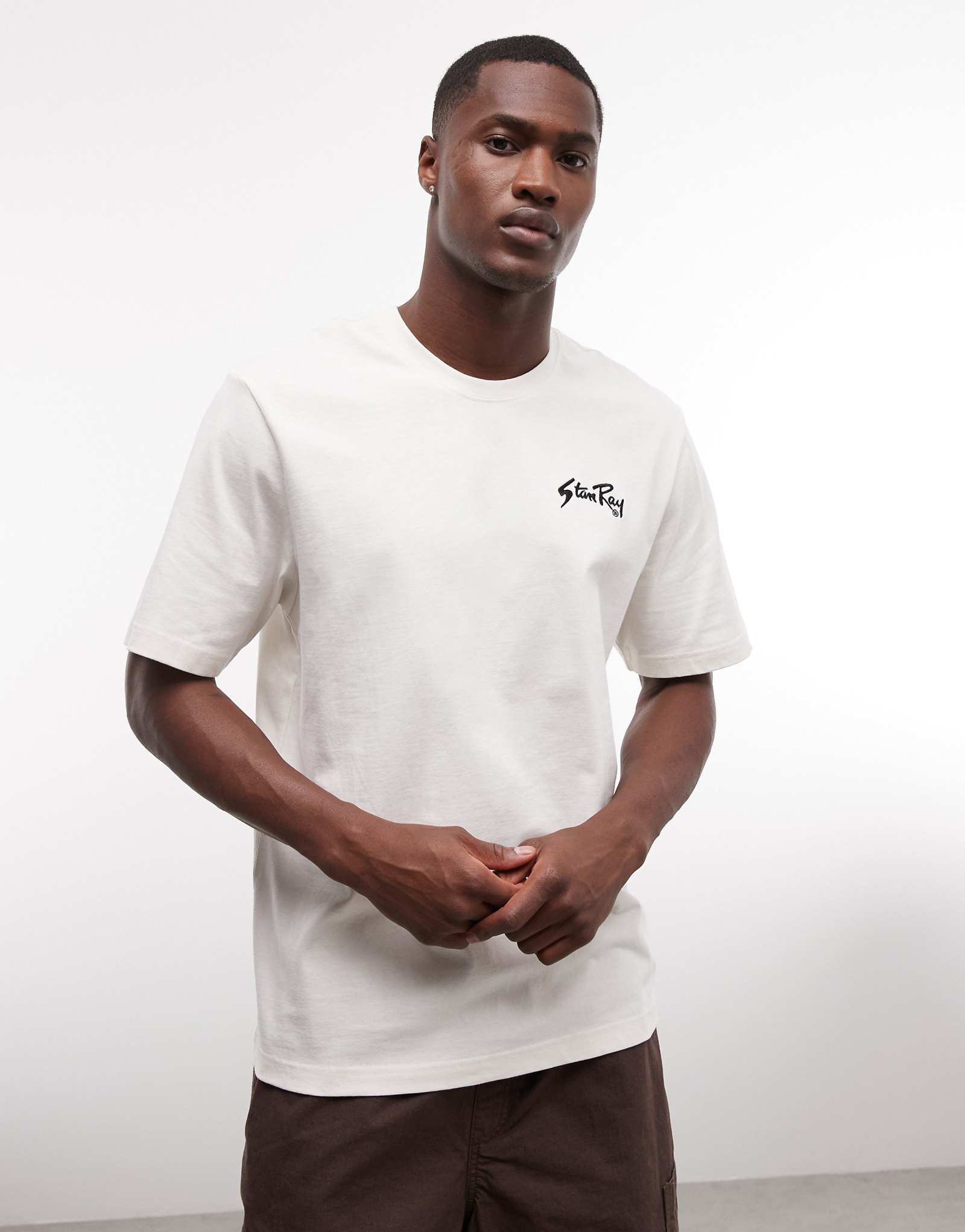 Stan Ray script logo short sleeve T-shirt in white white 11790₽