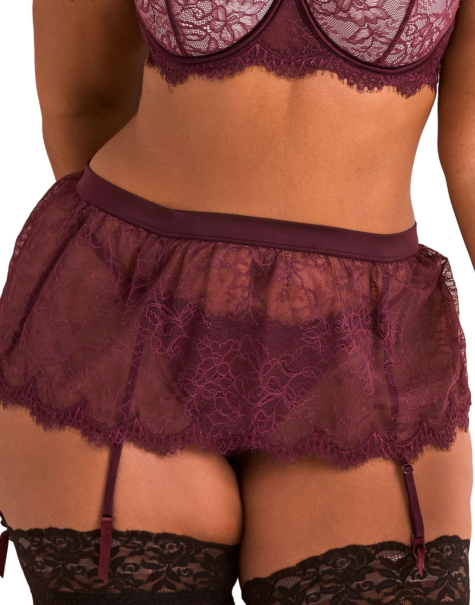 Adore Me Karah garter belt in dark purple dark purple 7690₽