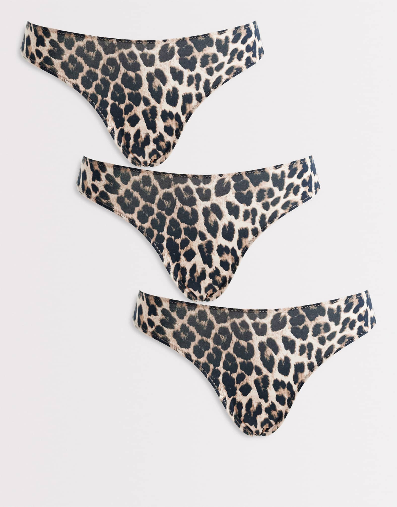 Lindex 3 pack cotton thongs in leopard print leopard 4990₽