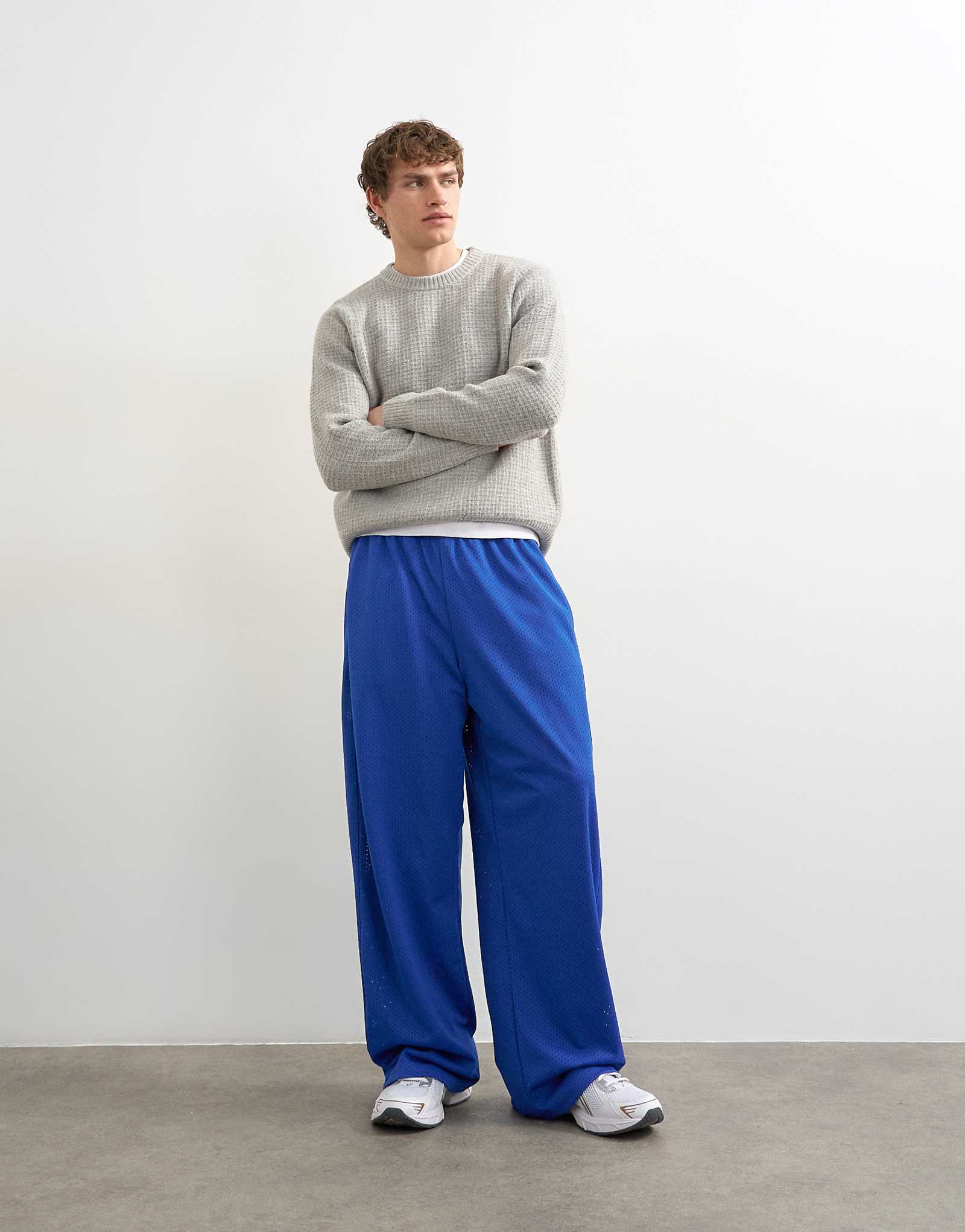 Topman baggy fit airtex sweatpants in cobalt cobalt 14490₽