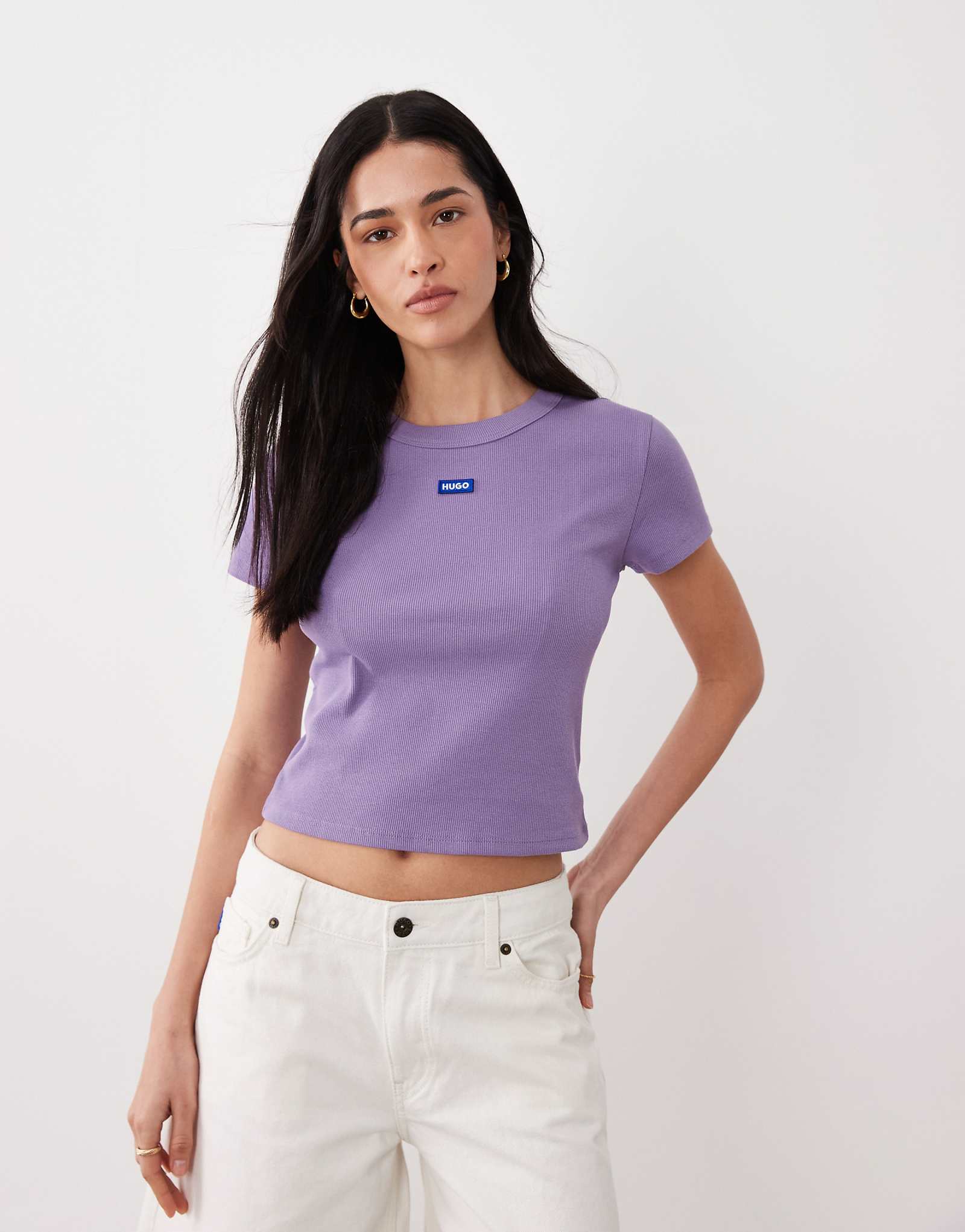 HUGO Blue baby tee in purple  bright purple