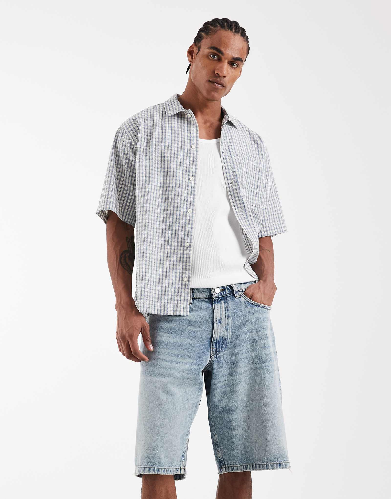 River Island jorts in light denim light blue 13190₽