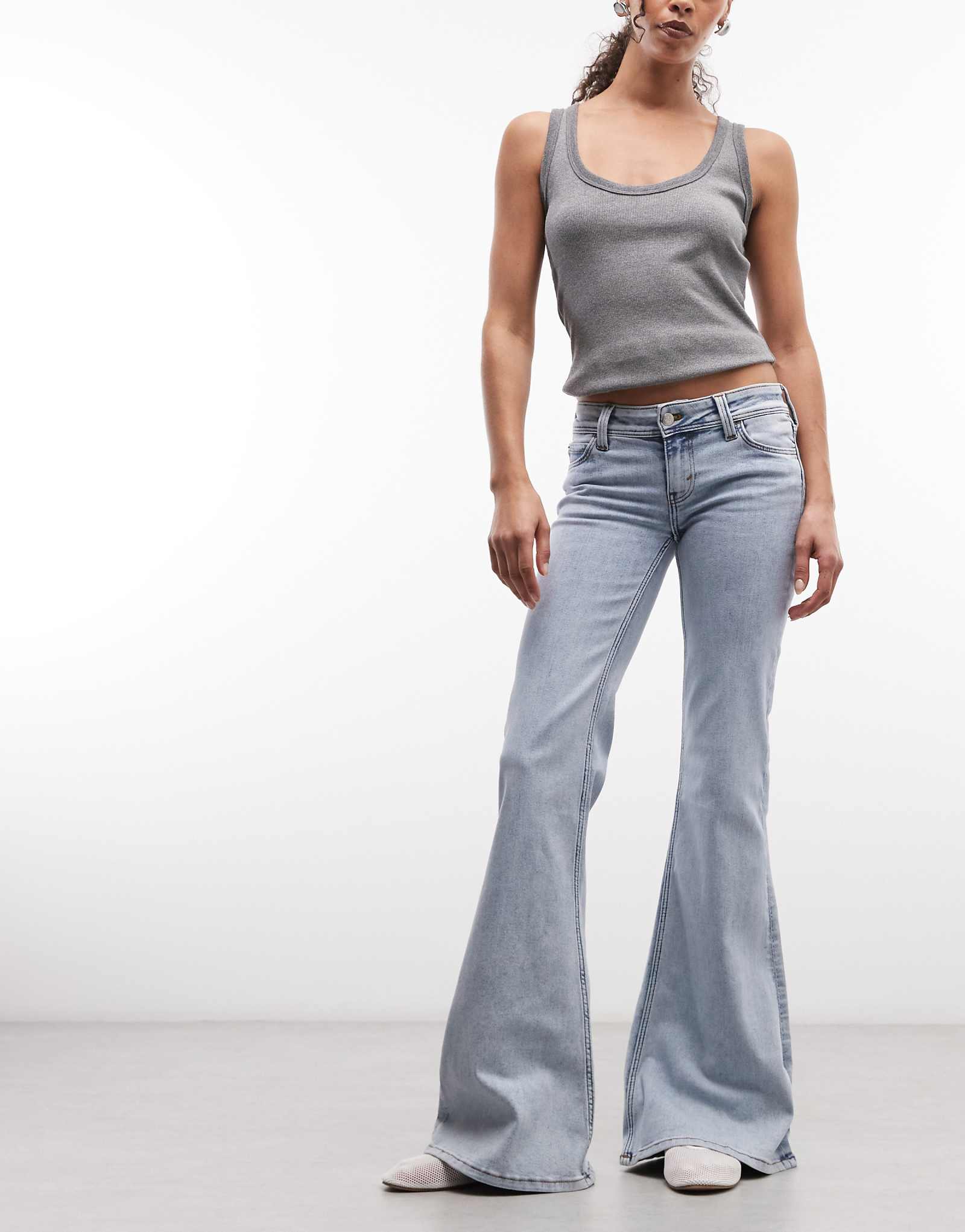 Cheap Monday Flare Low stretch jeans in blue wash frosty blue 9690₽