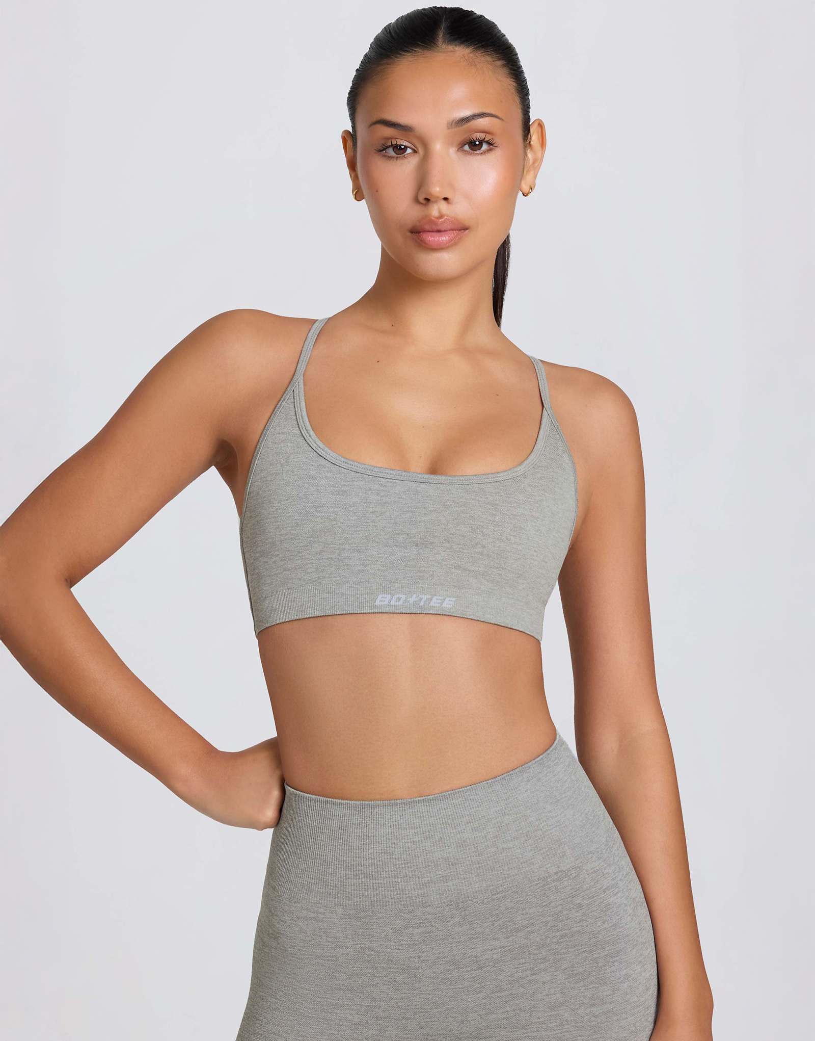 BoTee super sculpt seamless backless sports bra in gray heather - part of a set gray 12790₽