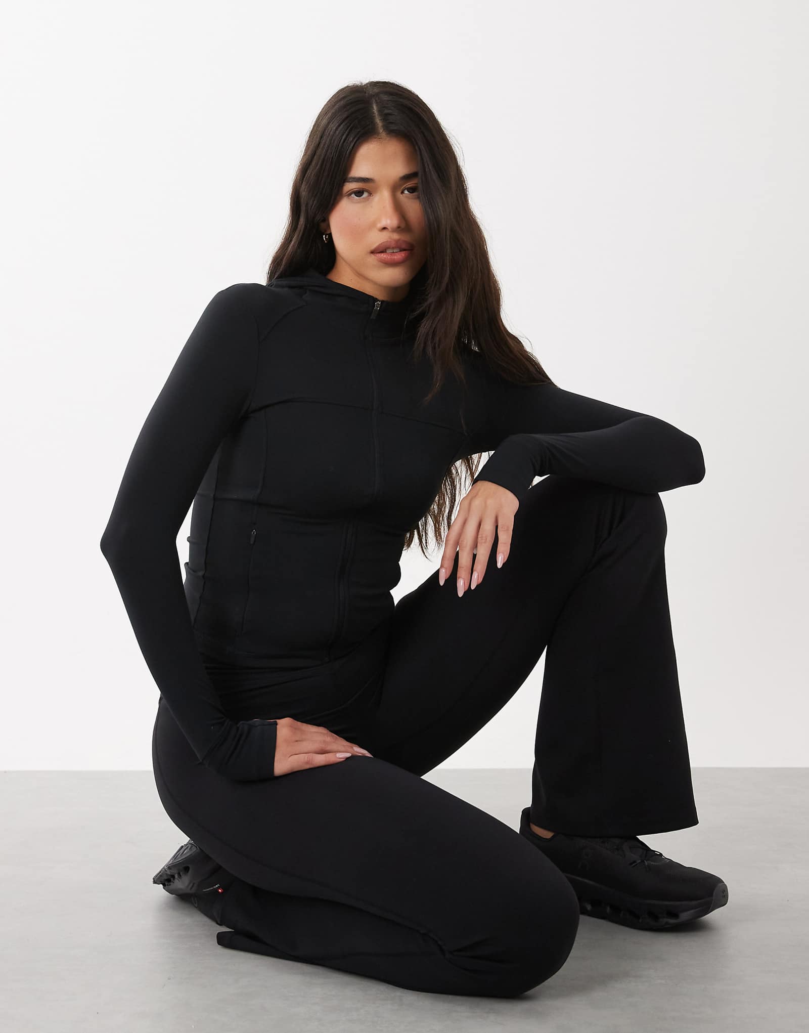 BoTee quarter zip long sleeve track jacket in black black 15090₽