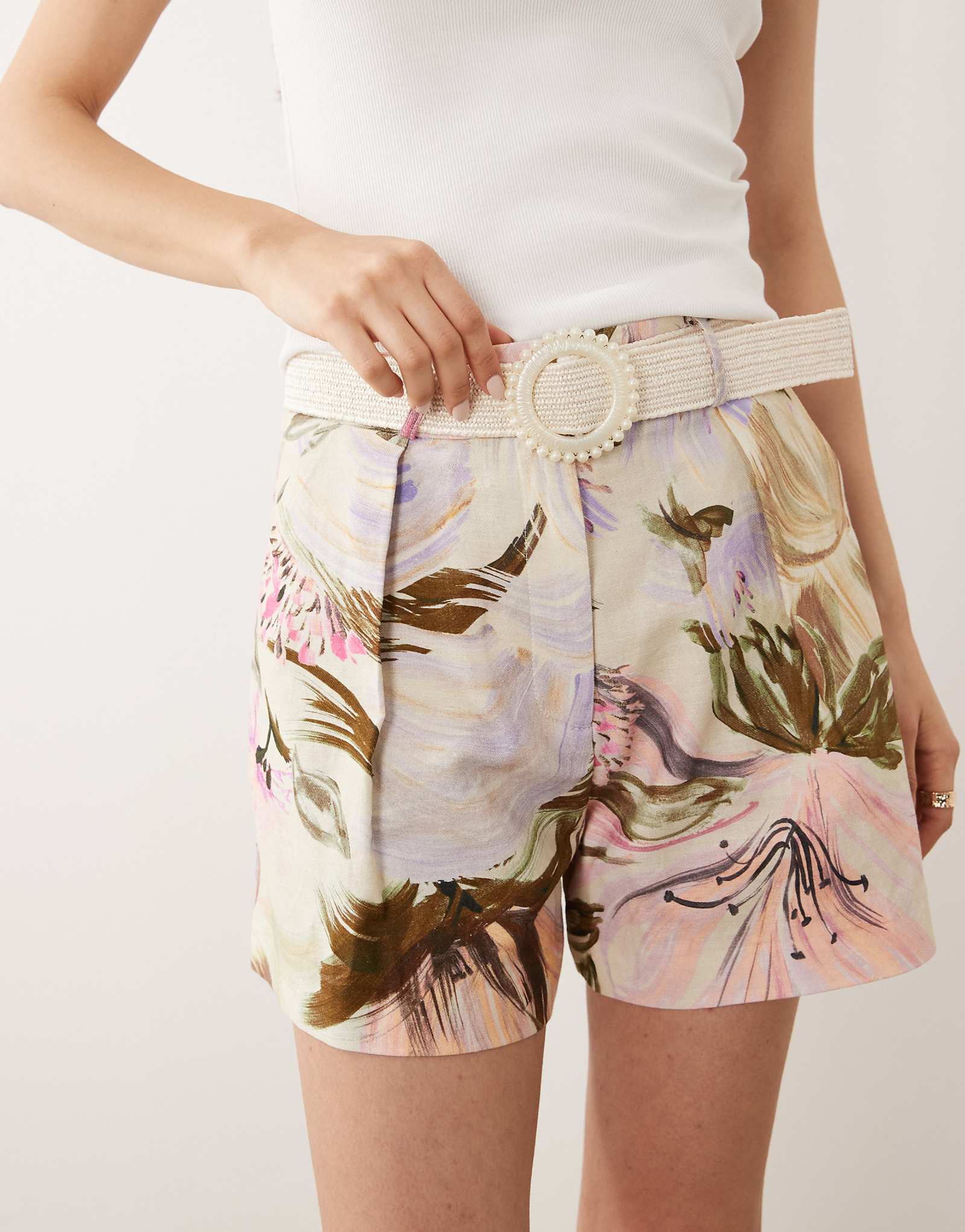 River Island floral belted shorts in pink - part of a set pink 14490₽