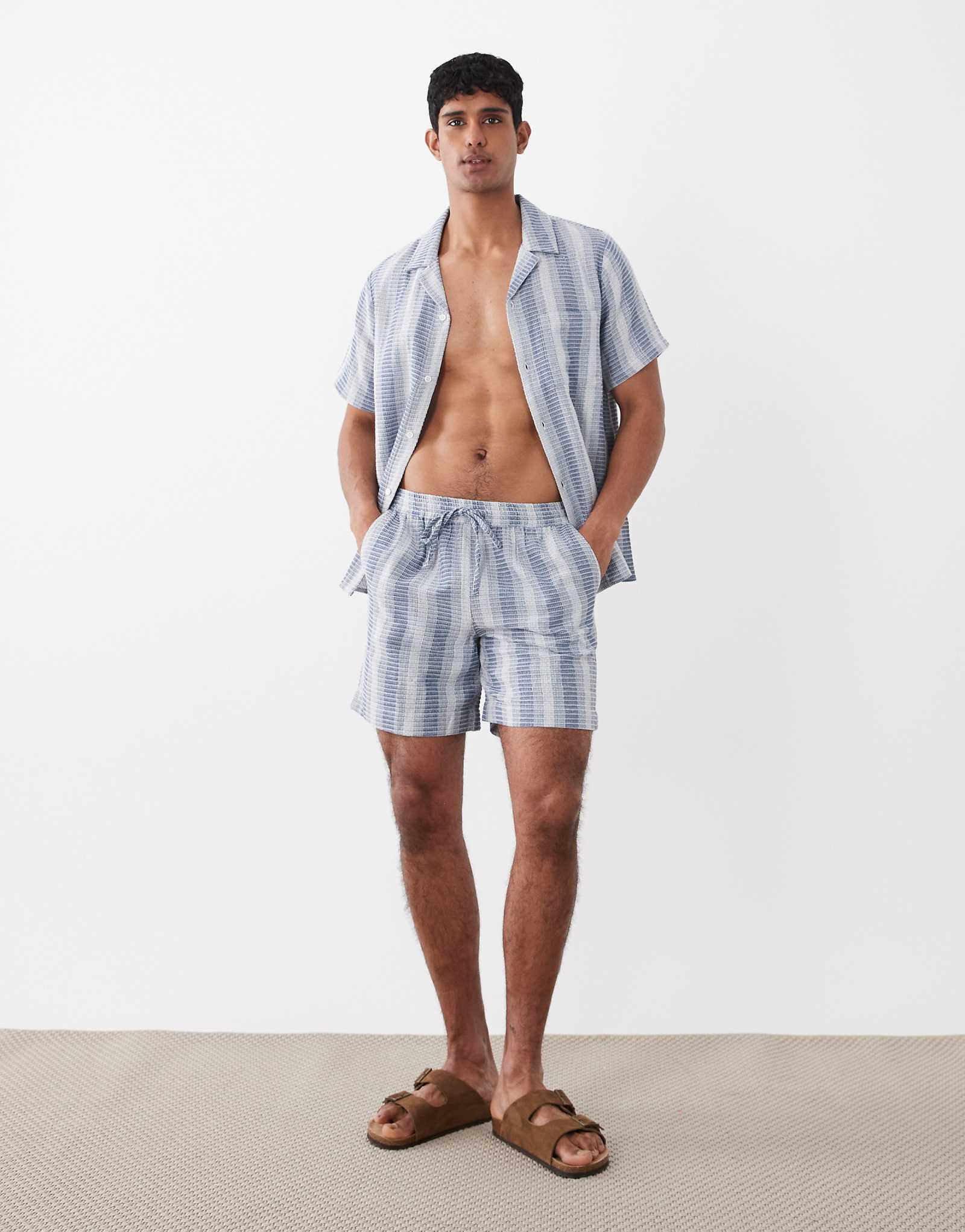 South Beach crochet beach short in blue stripe blue stripe 11390₽