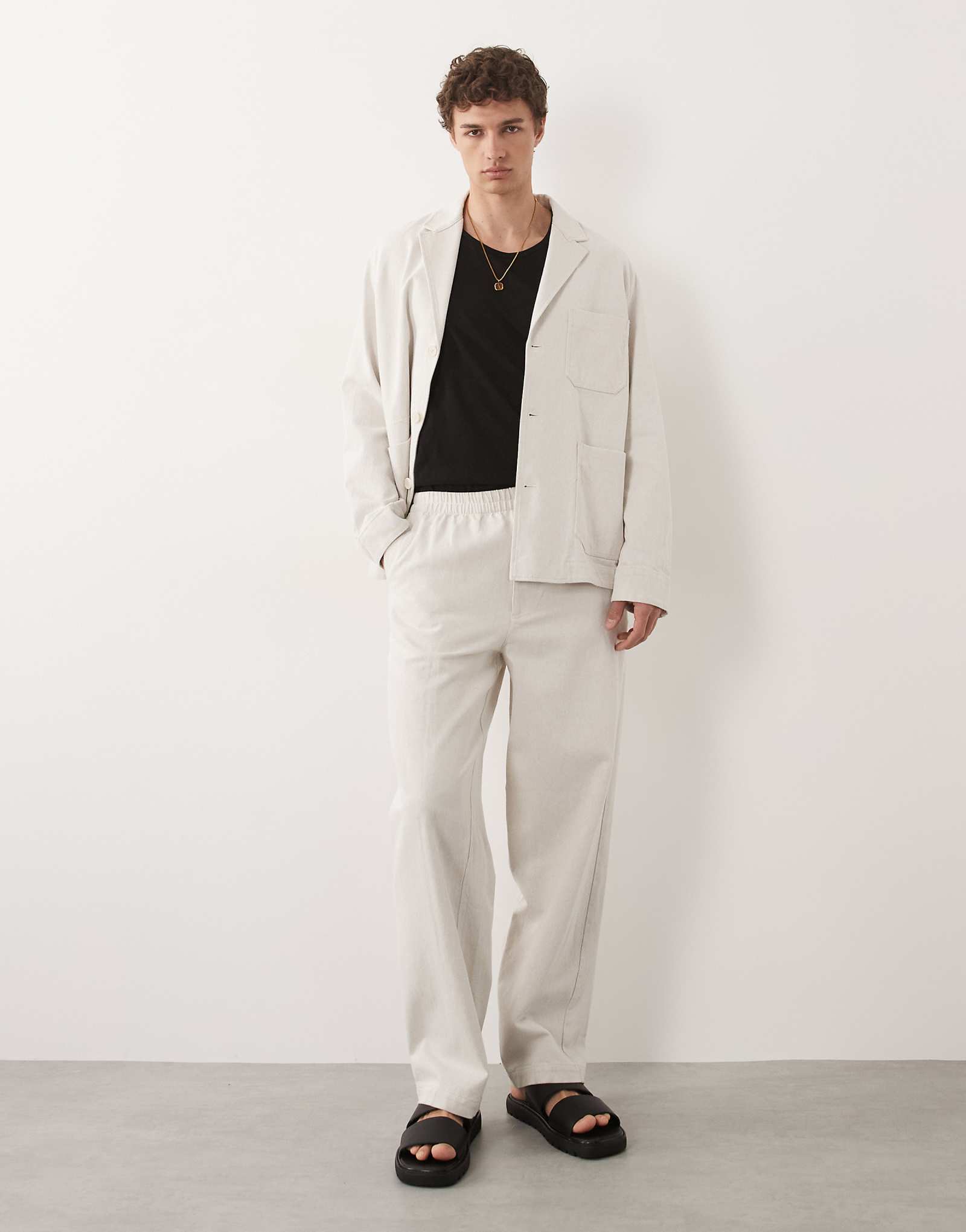 ARKET pure cotton pull on pants in off white off-white 23990₽