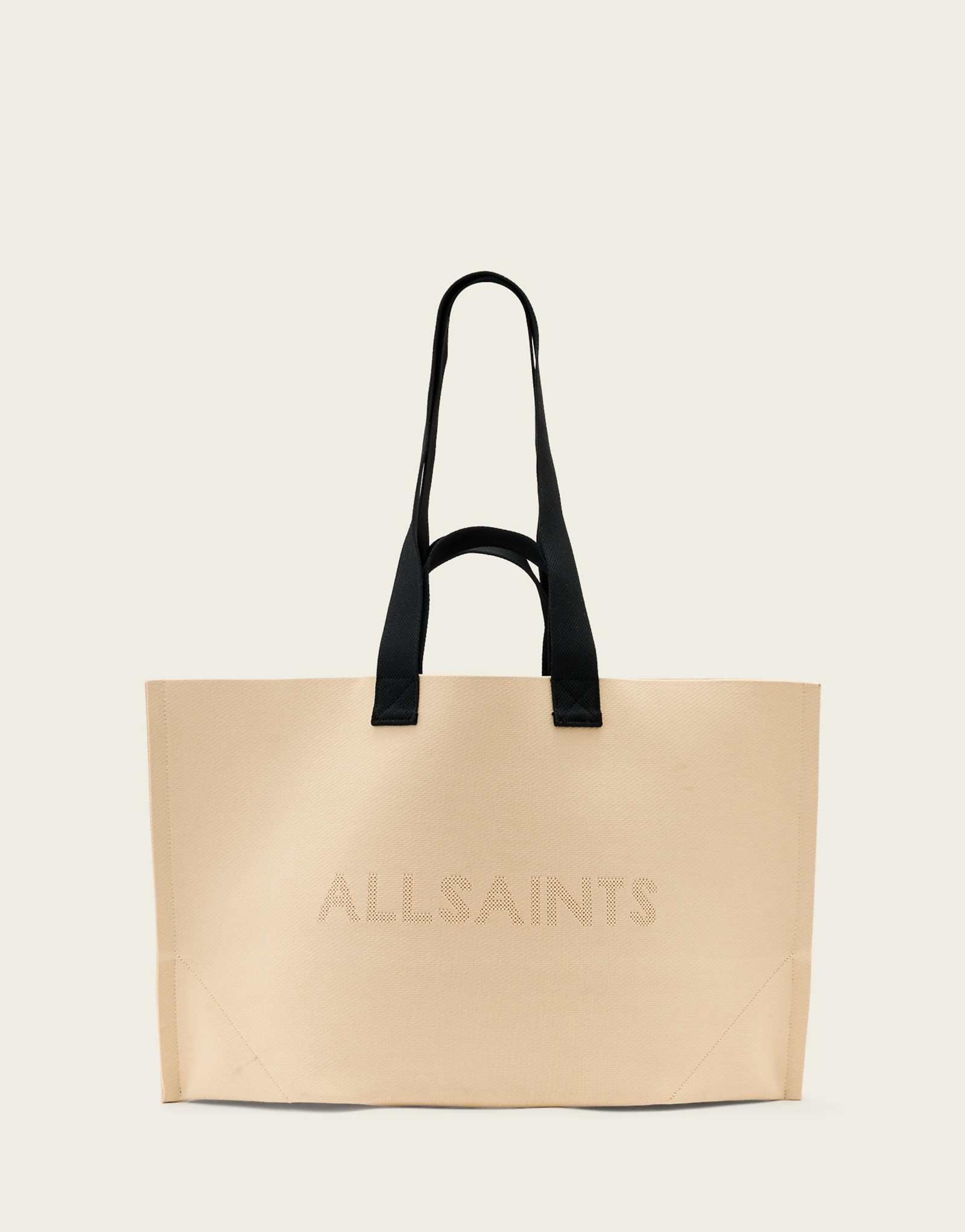 AllSaints Lutece knit logo tote bag in off white unbleached white 38890₽