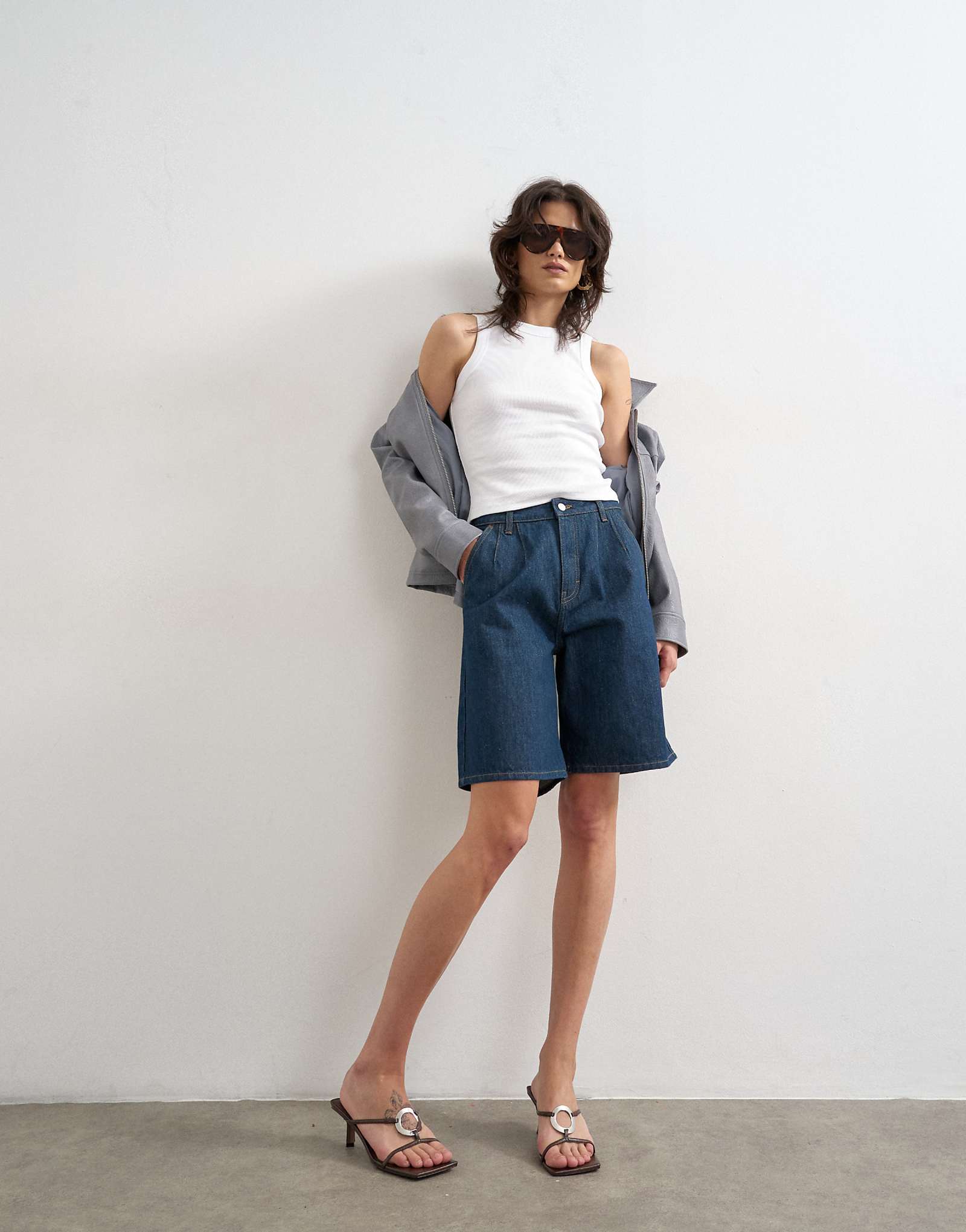 Topshop rib racer tank top in white white 3890₽