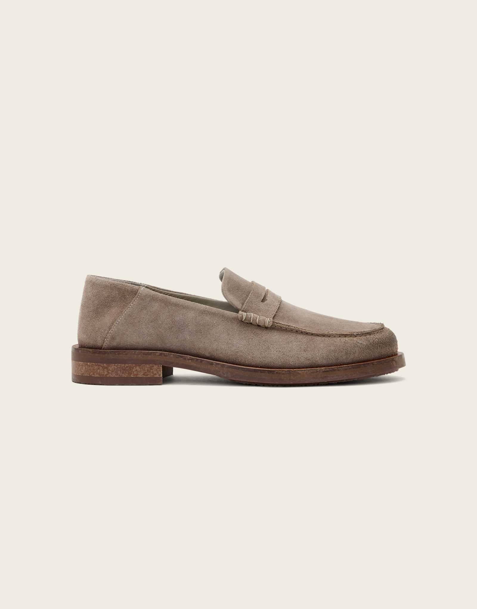 AllSaints Bloom soft suede leather loafers in brown brown 50890₽