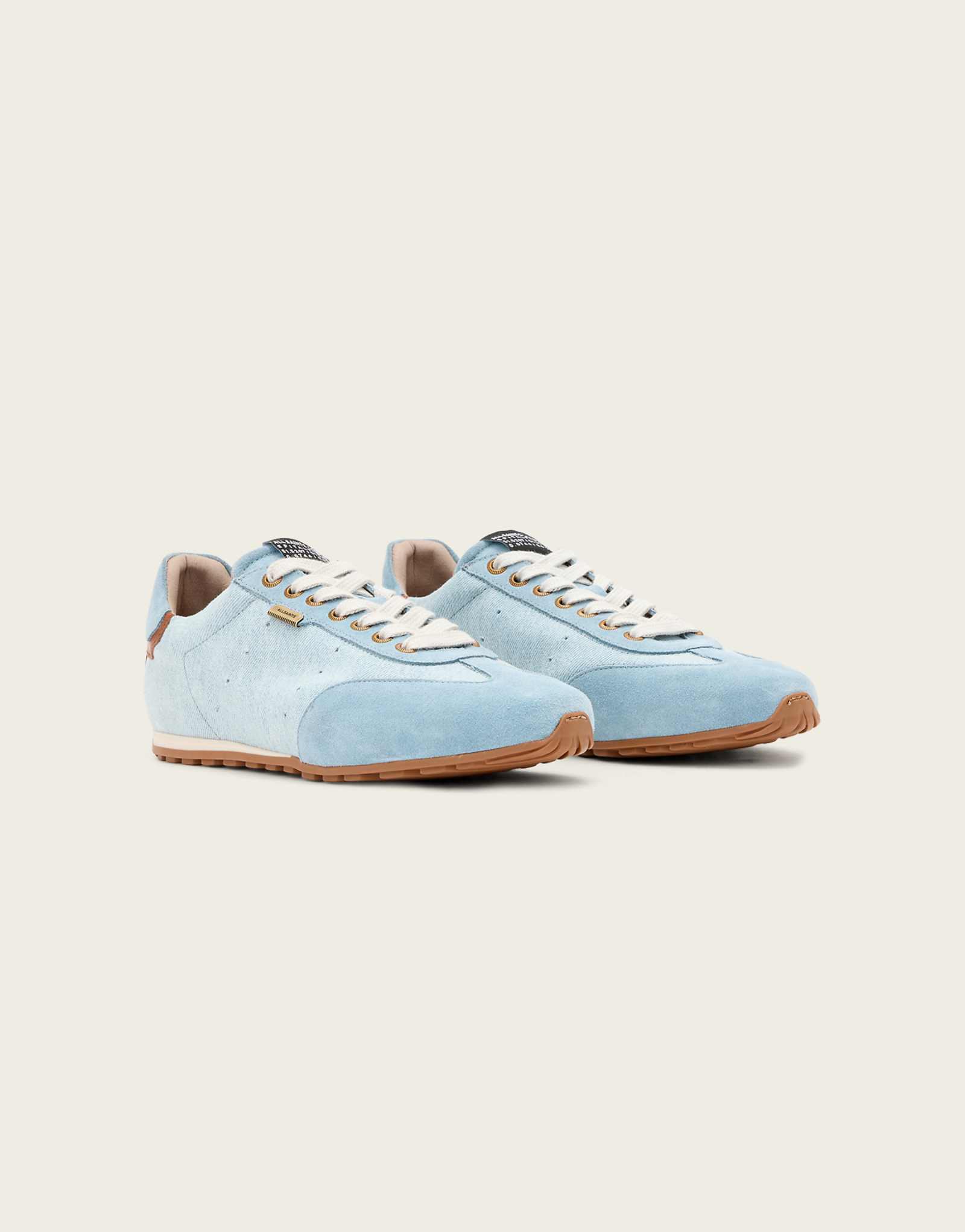 AllSaints Liam low top denim sneakers in light blue denim blue 47790₽