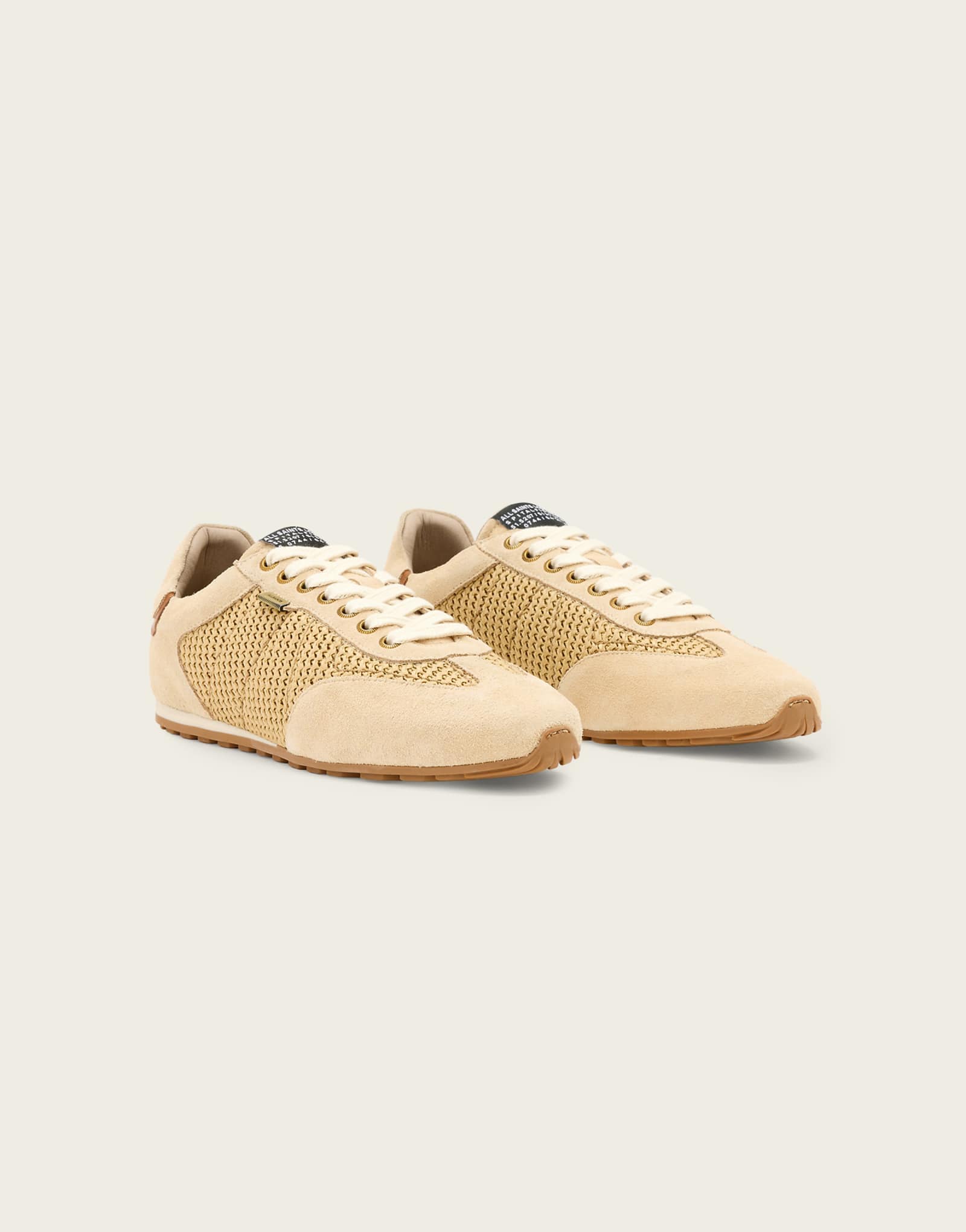 AllSaints Liam low top textured sneakers in beige sand 47790₽
