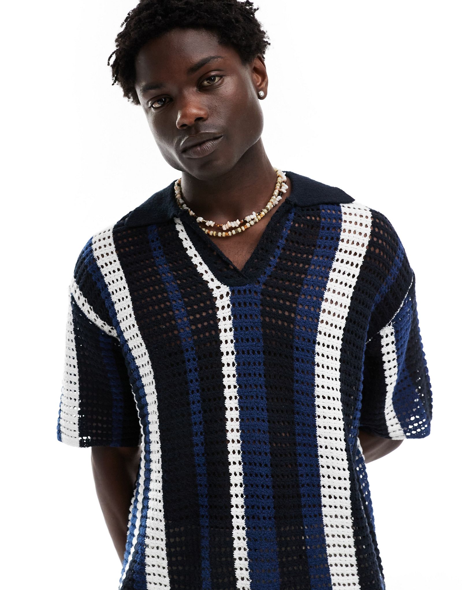 Поло ASOS DESIGN в непринужденную полоску в рубчик 2390₽