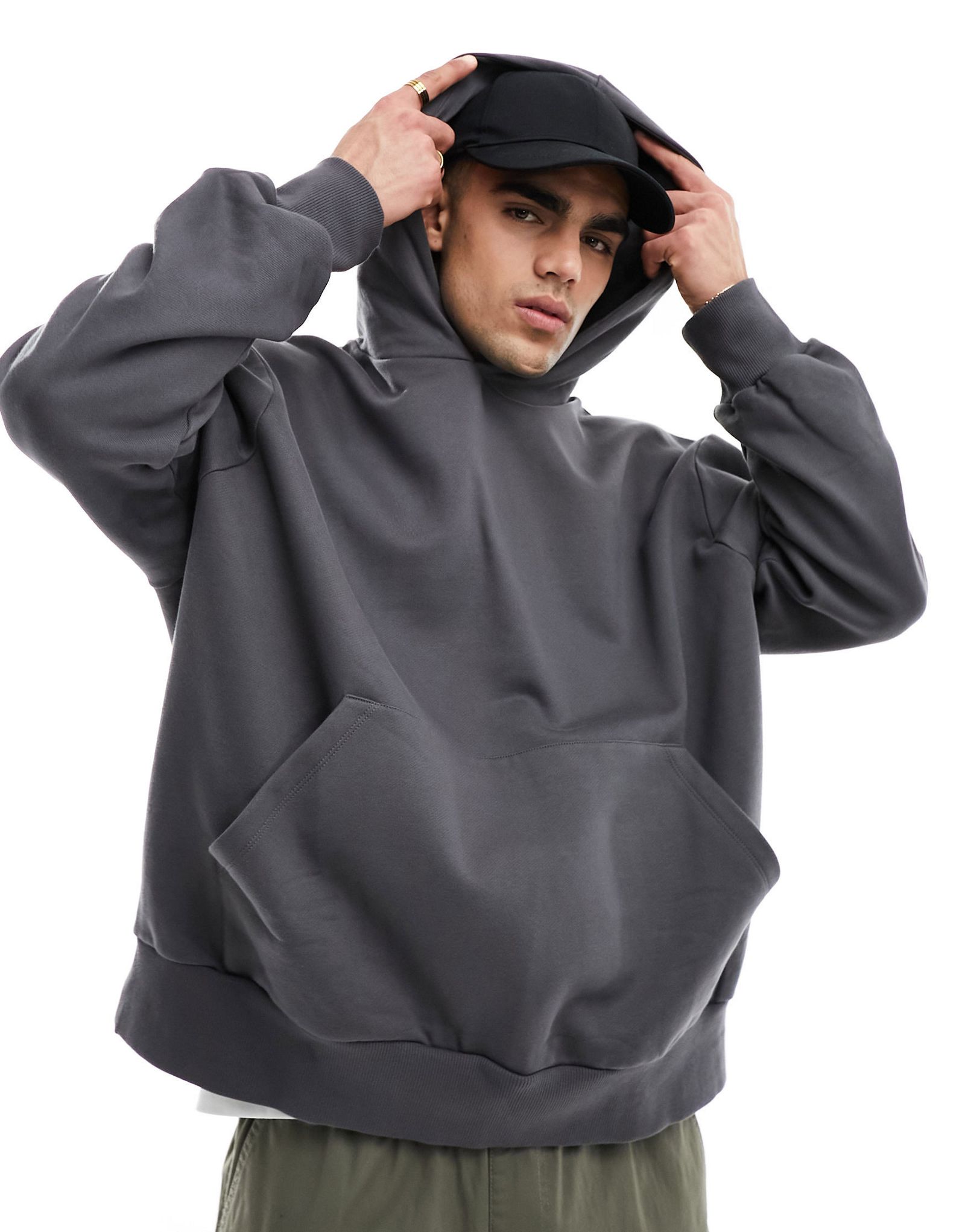 Черная толстовка в стиле oversized ASOS DESIGN 7190₽