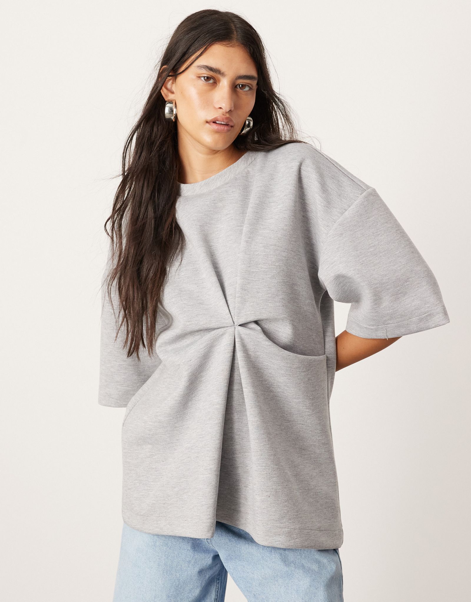 Серая структурированная футболка из трикотажного узла ASOS EDITION 11290₽
