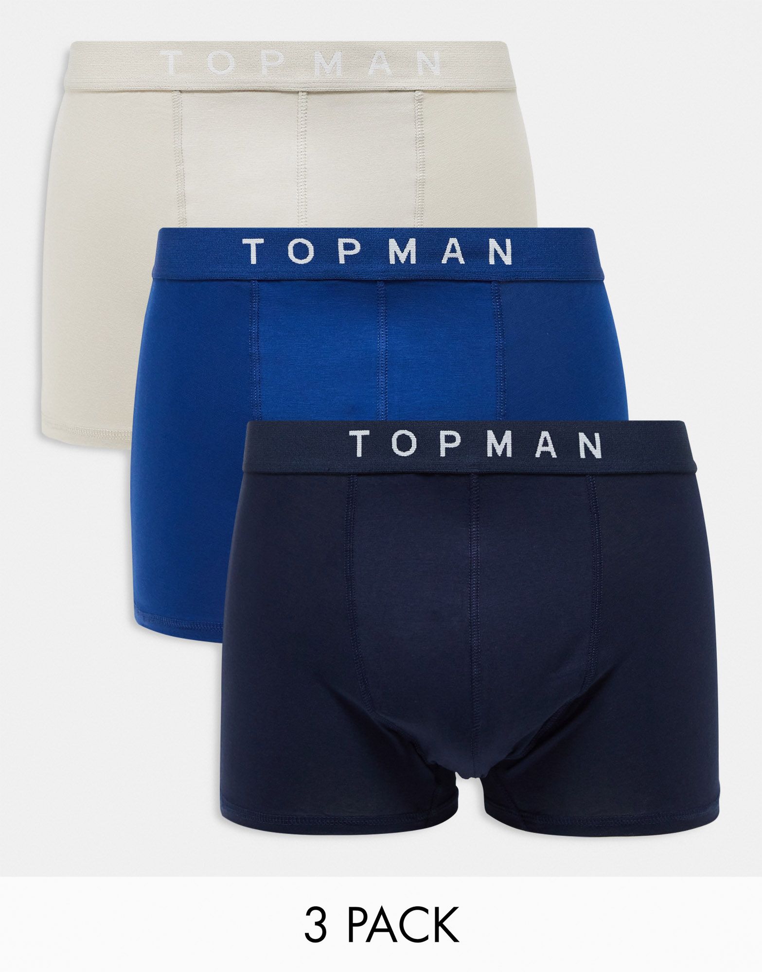 Плавки Topman из 3-х комплектов темно-синего, синего и кремового цветов на резинке