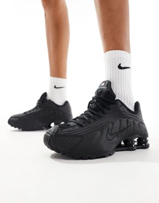 All black nike shox womens best sale