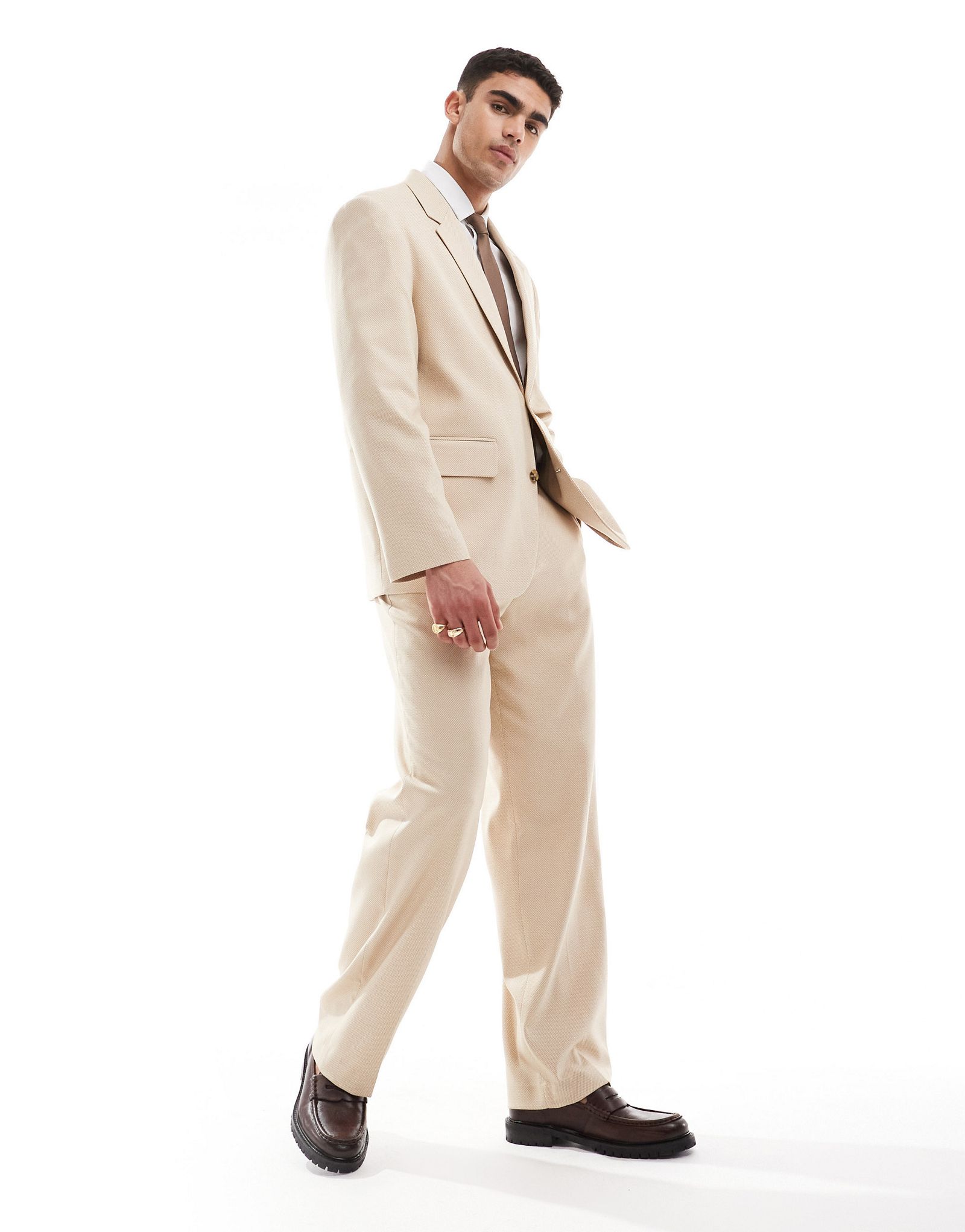 ДИЗАЙНЕРСКИЙ свадебный пиджак ASOS DESIGN в непринужденном стиле из верблюжьей микротекстуры 16690₽