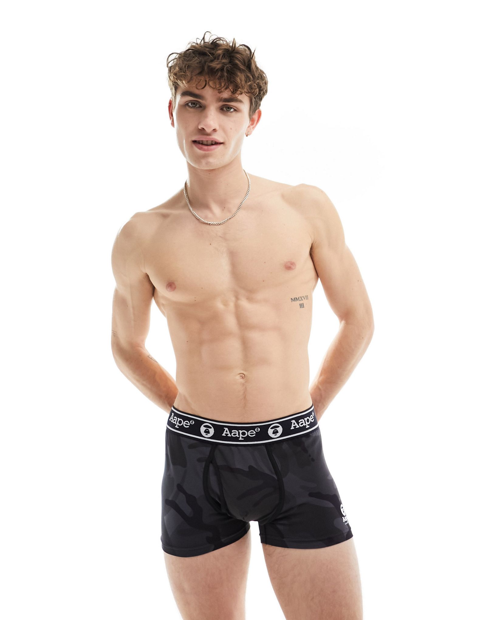 Черные боксерские трусы с камуфляжным принтом Aape By A Bathing Ape 4990₽