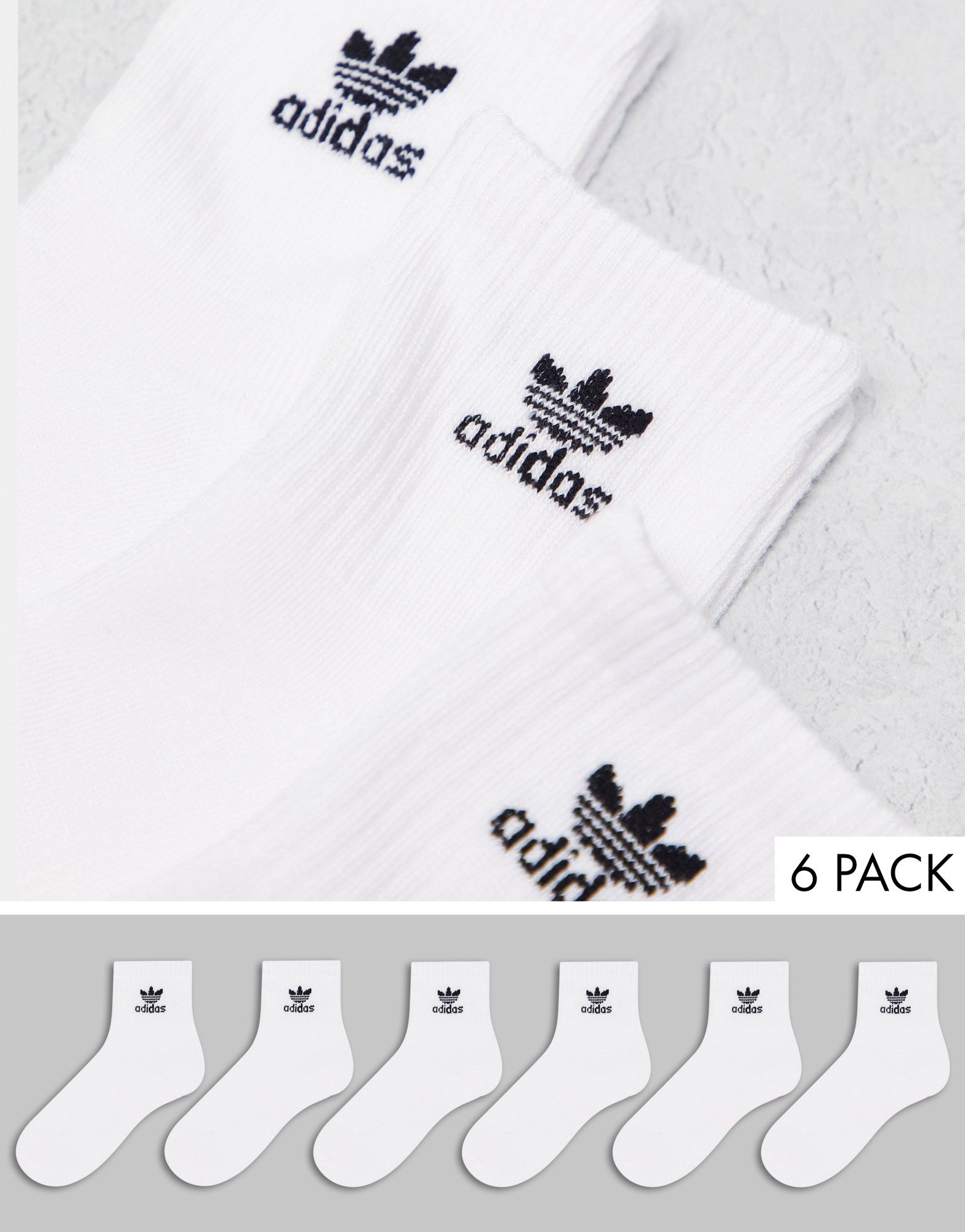 белые гольфы adidas Originals в упаковке по 6 штук