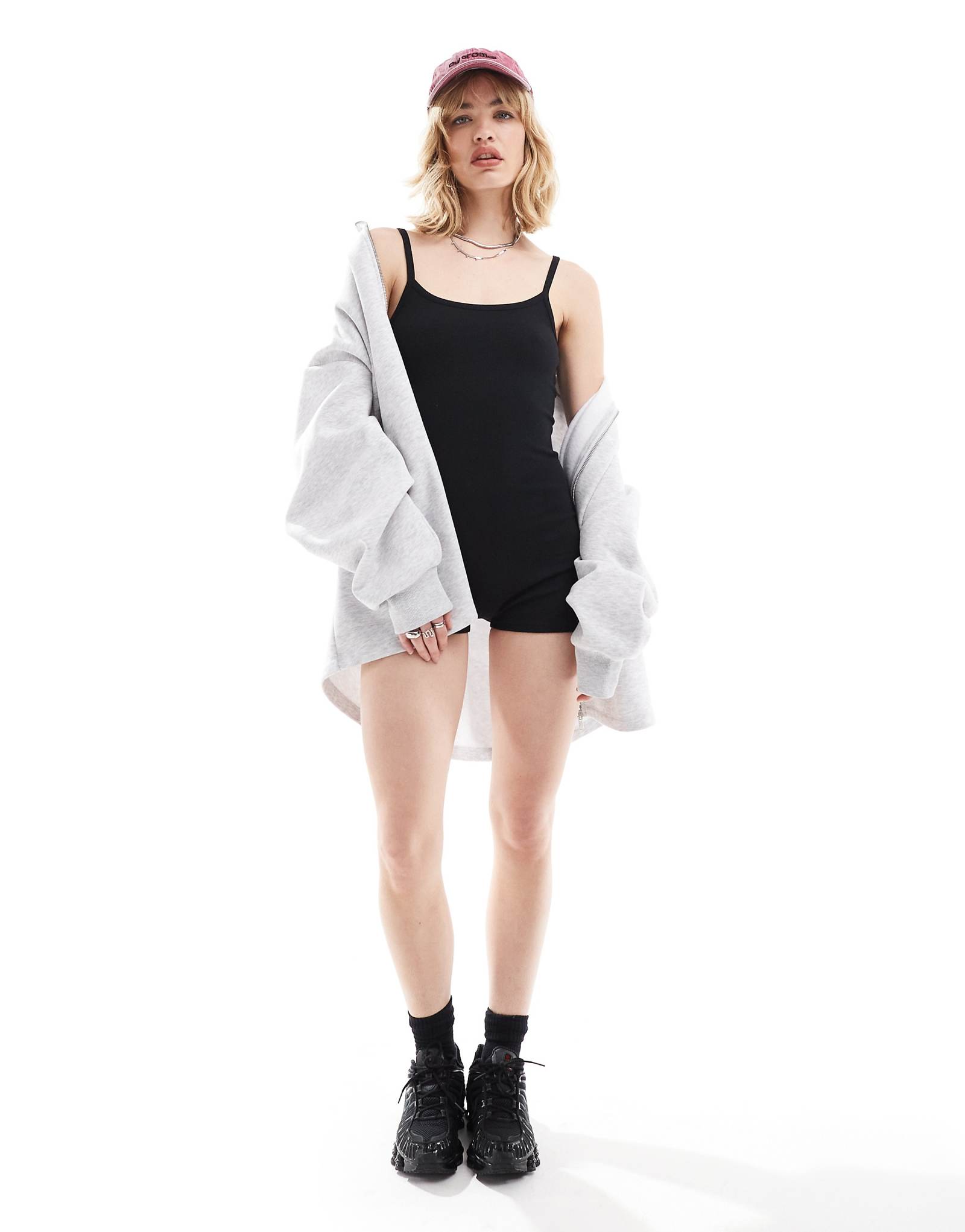 Облегающий комбинезон из трикотажа COLLUSION черного цвета 1990₽