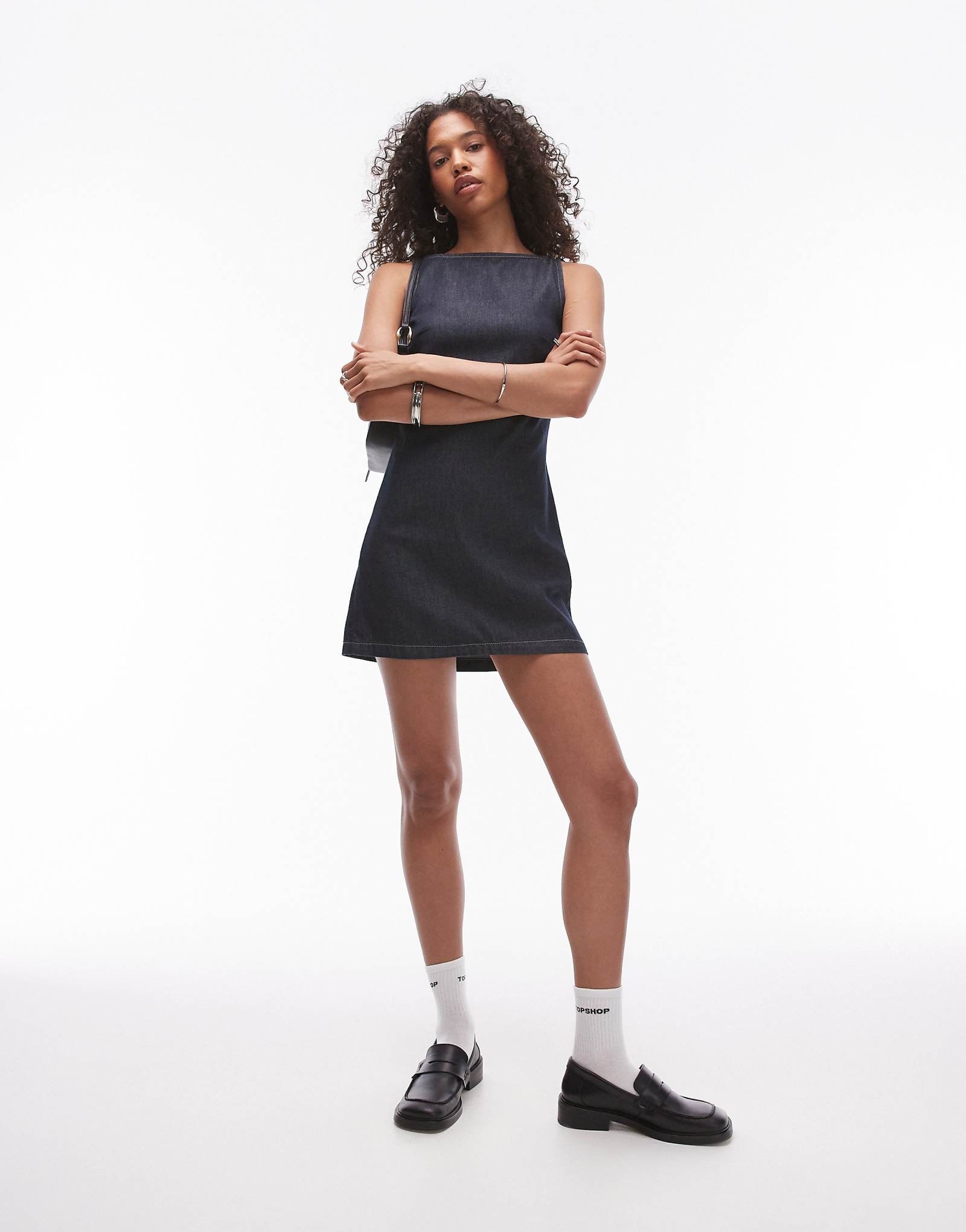 Джинсовое платье-сорочка Topshop цвета индиго