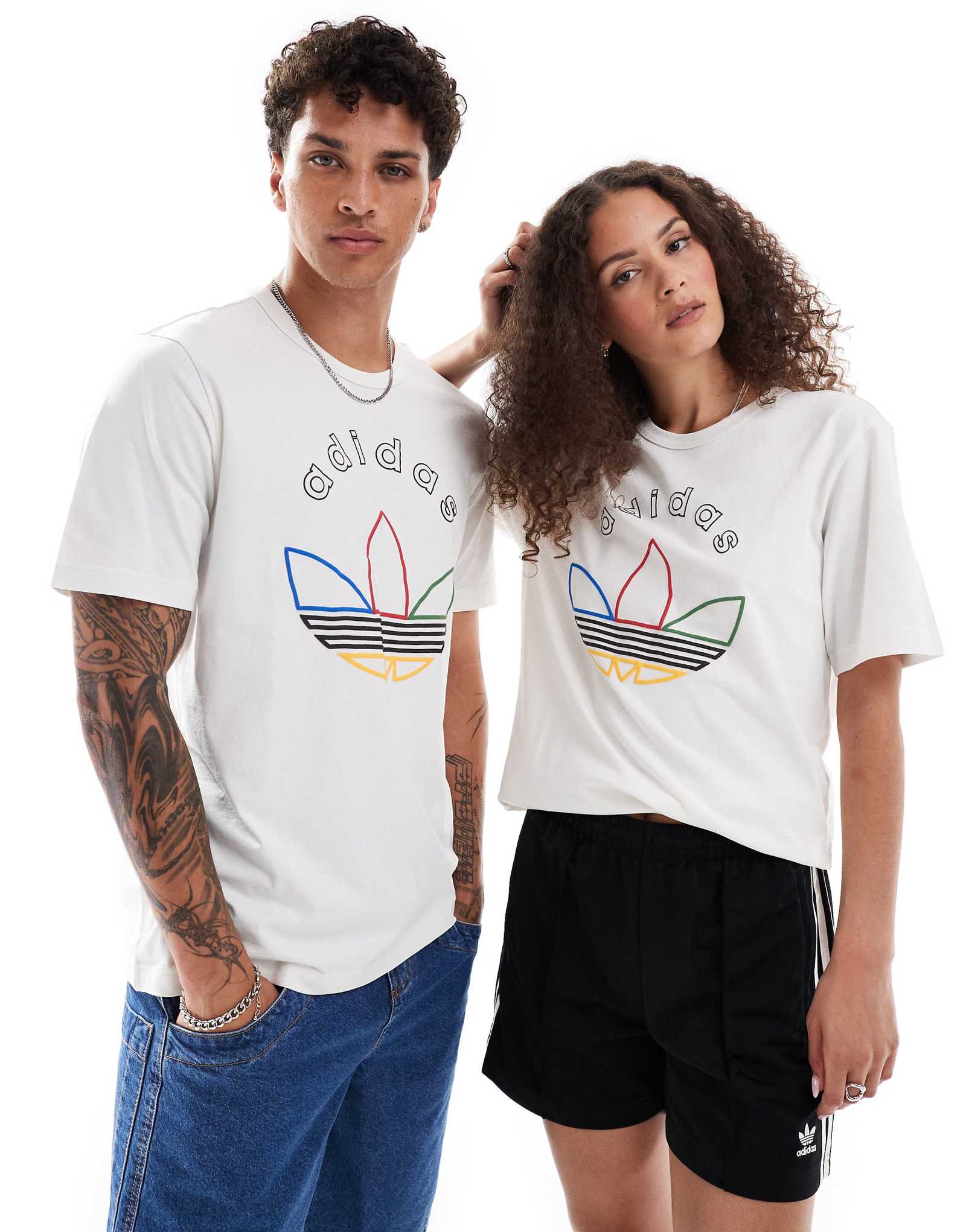 футболка adidas Originals унисекс с графическим принтом белого цвета 6490₽