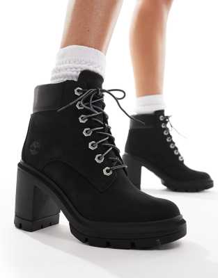 Ботинки Timberland allington heights на каблуке 6 дюймов из черного нубука