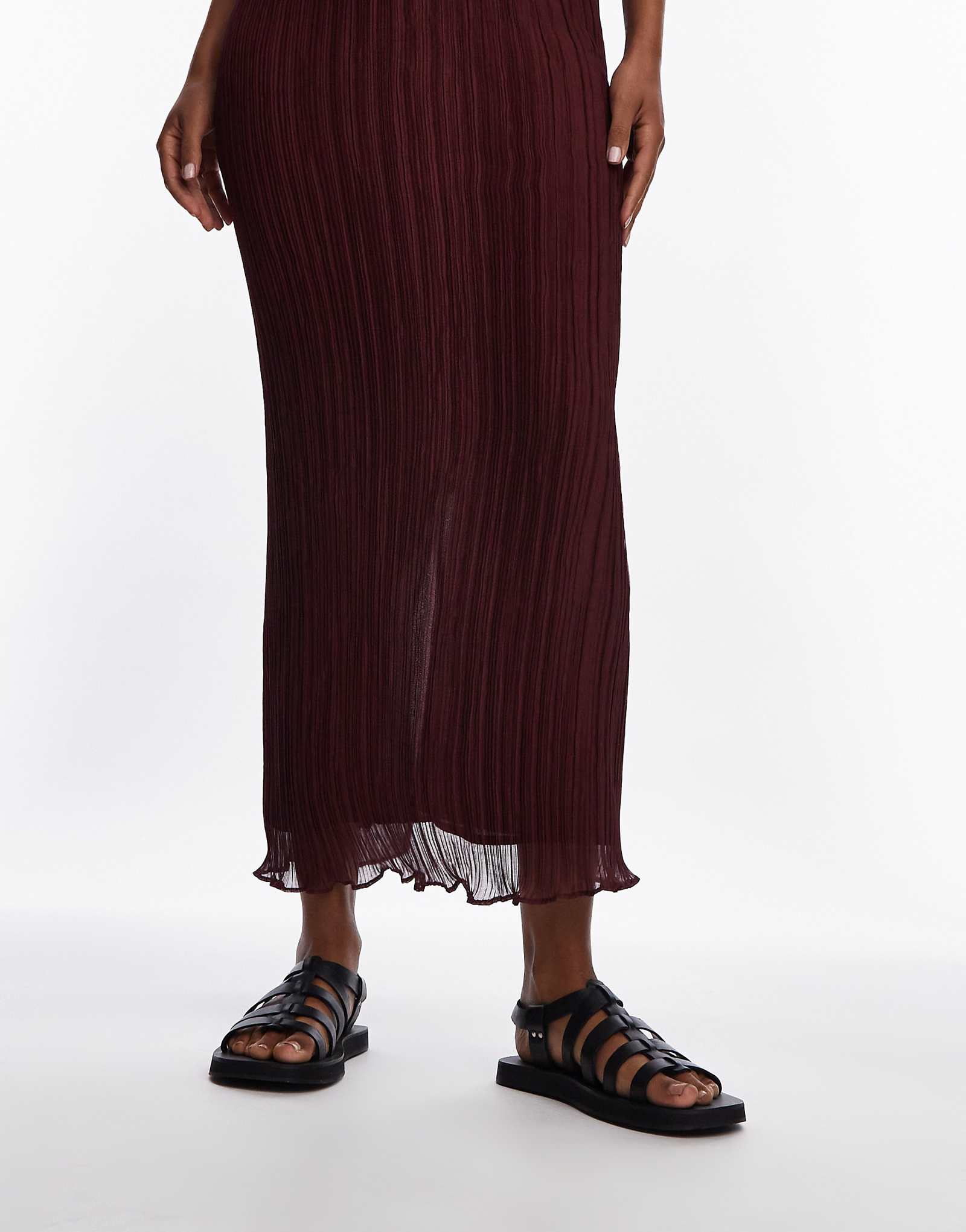 Кожаные рыбацкие сандалии Topshop Julian черного цвета 3290₽