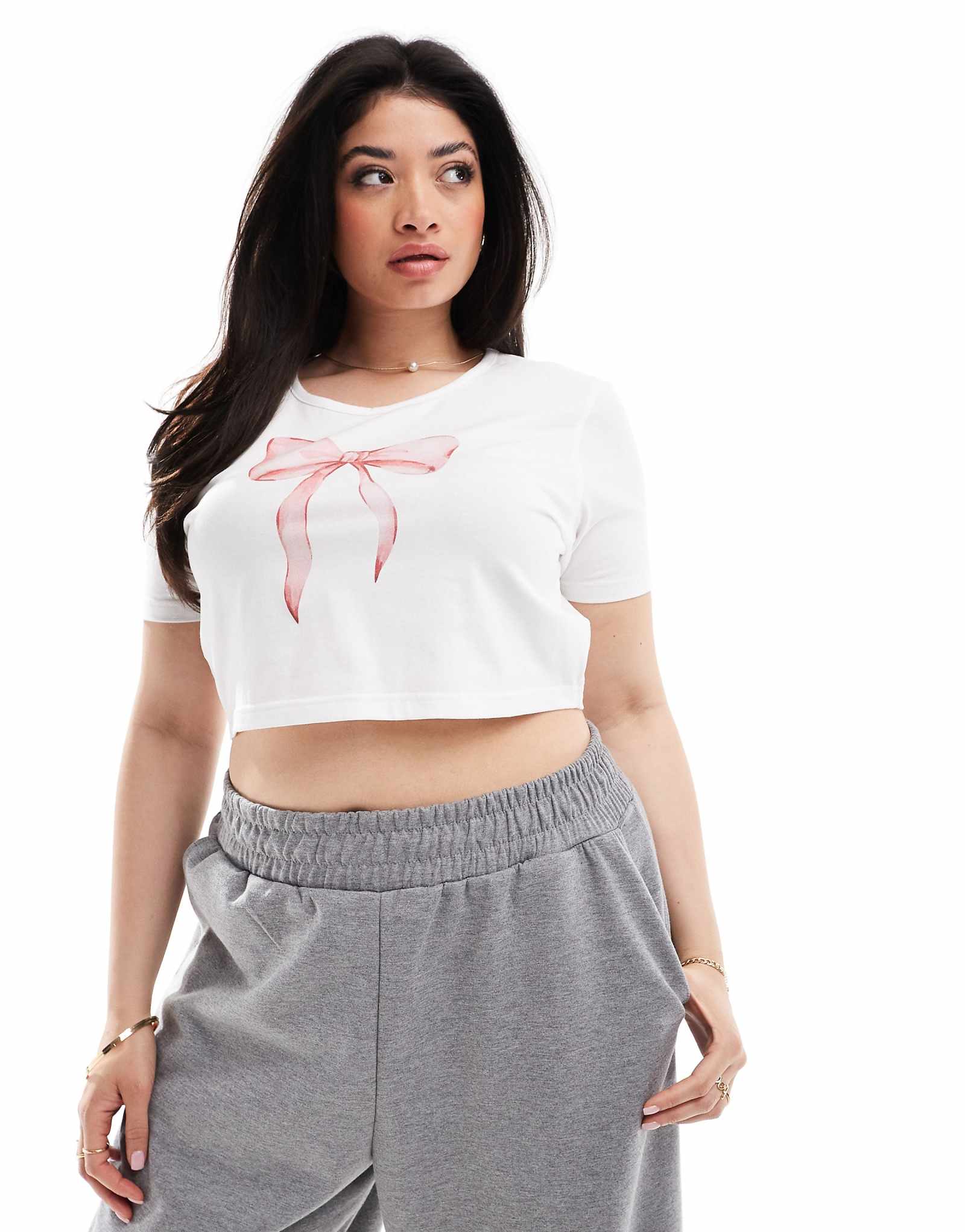 Детская футболка с бантом Kaiia Plus белого цвета 1990₽