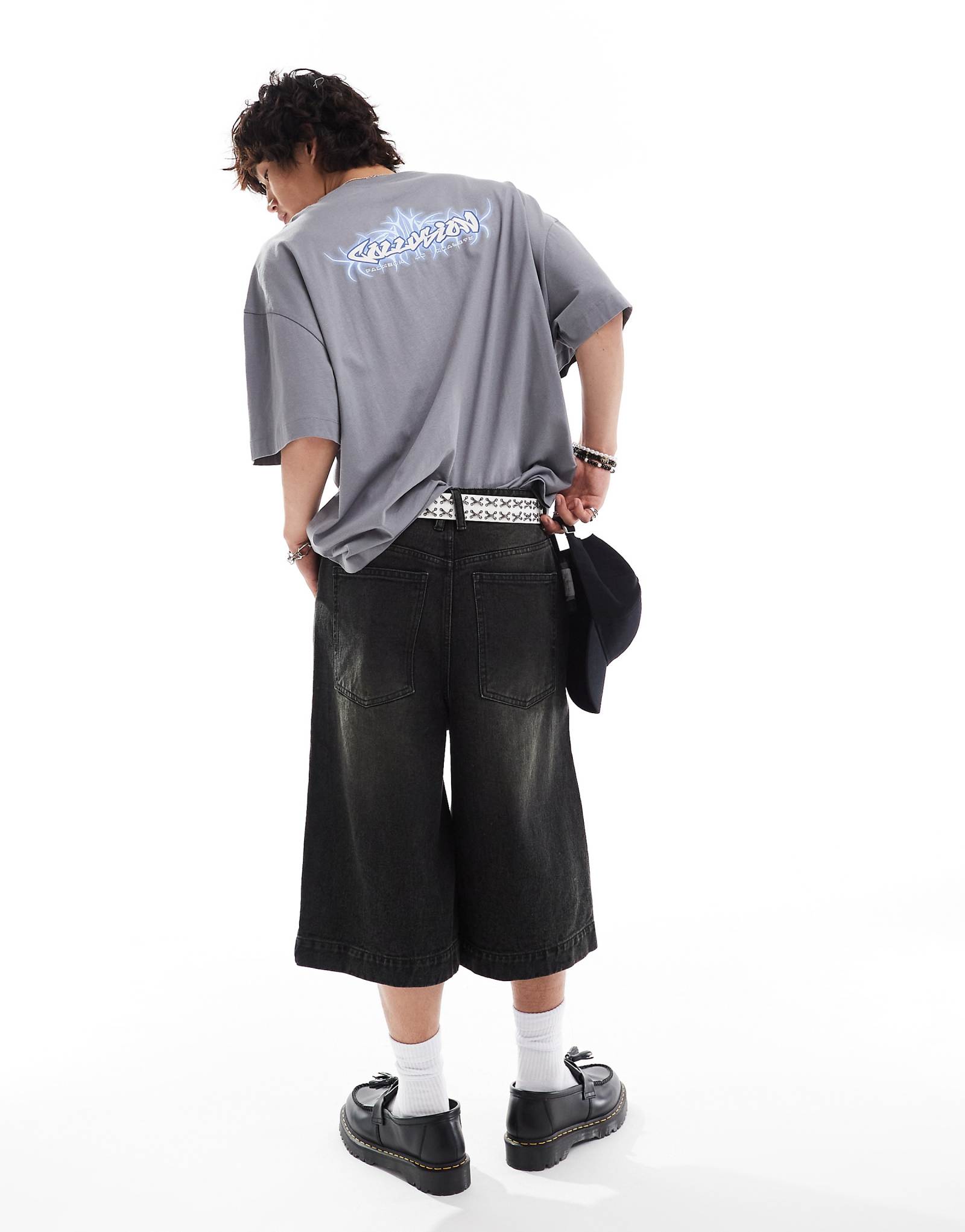 Футболка с принтом collusion серого цвета 4090₽