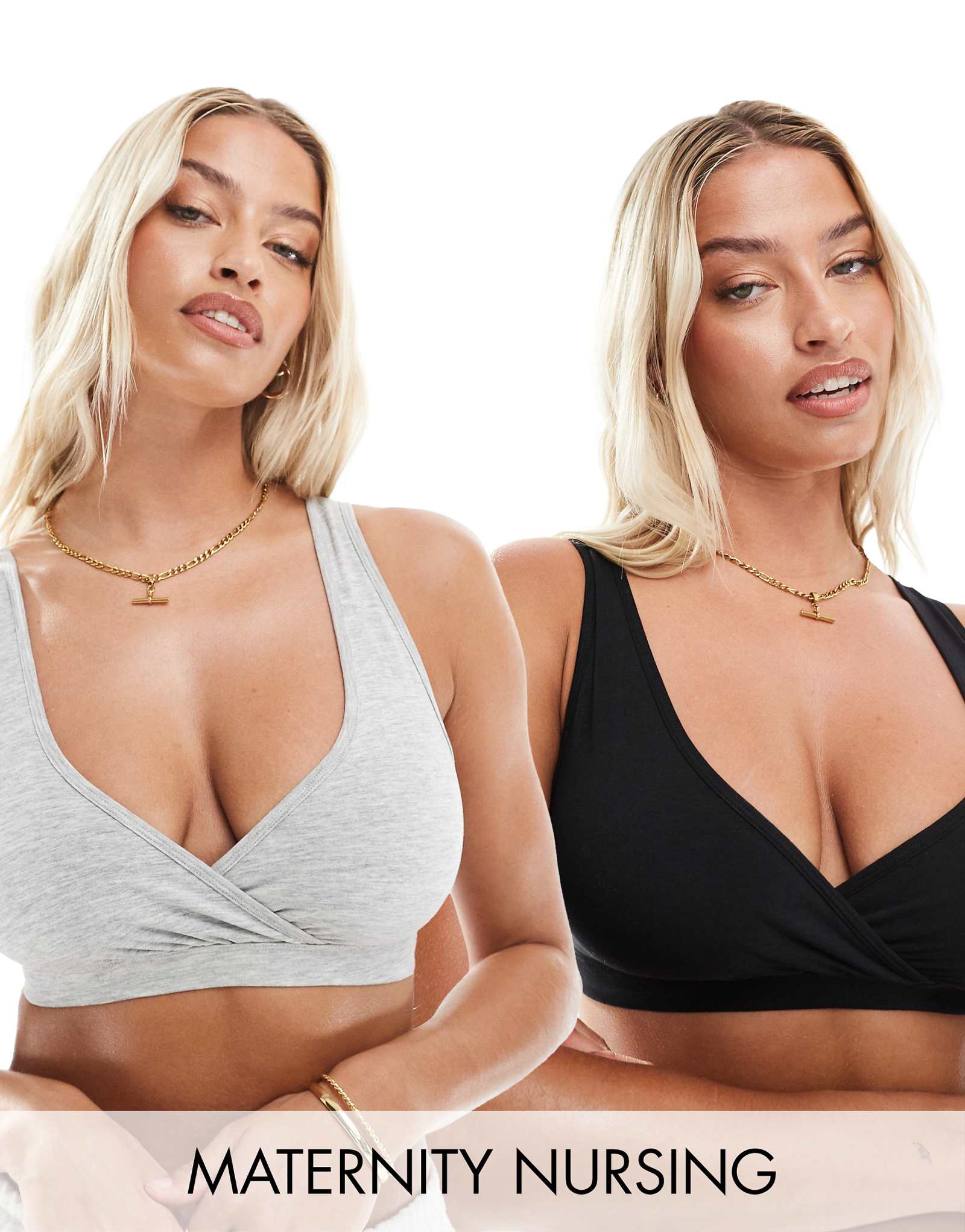 Бюстгальтер для кормления Lindex Maternity 2 упаковки черно-серый 8490₽