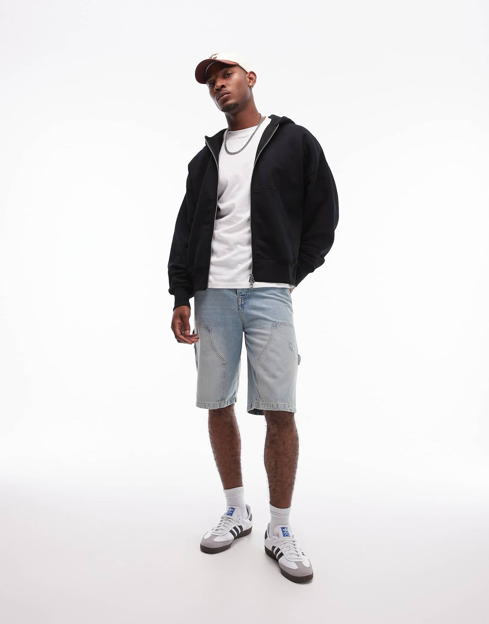 Черная толстовка Topman premium heavyweight oversize с капюшоном на молнии 10990₽